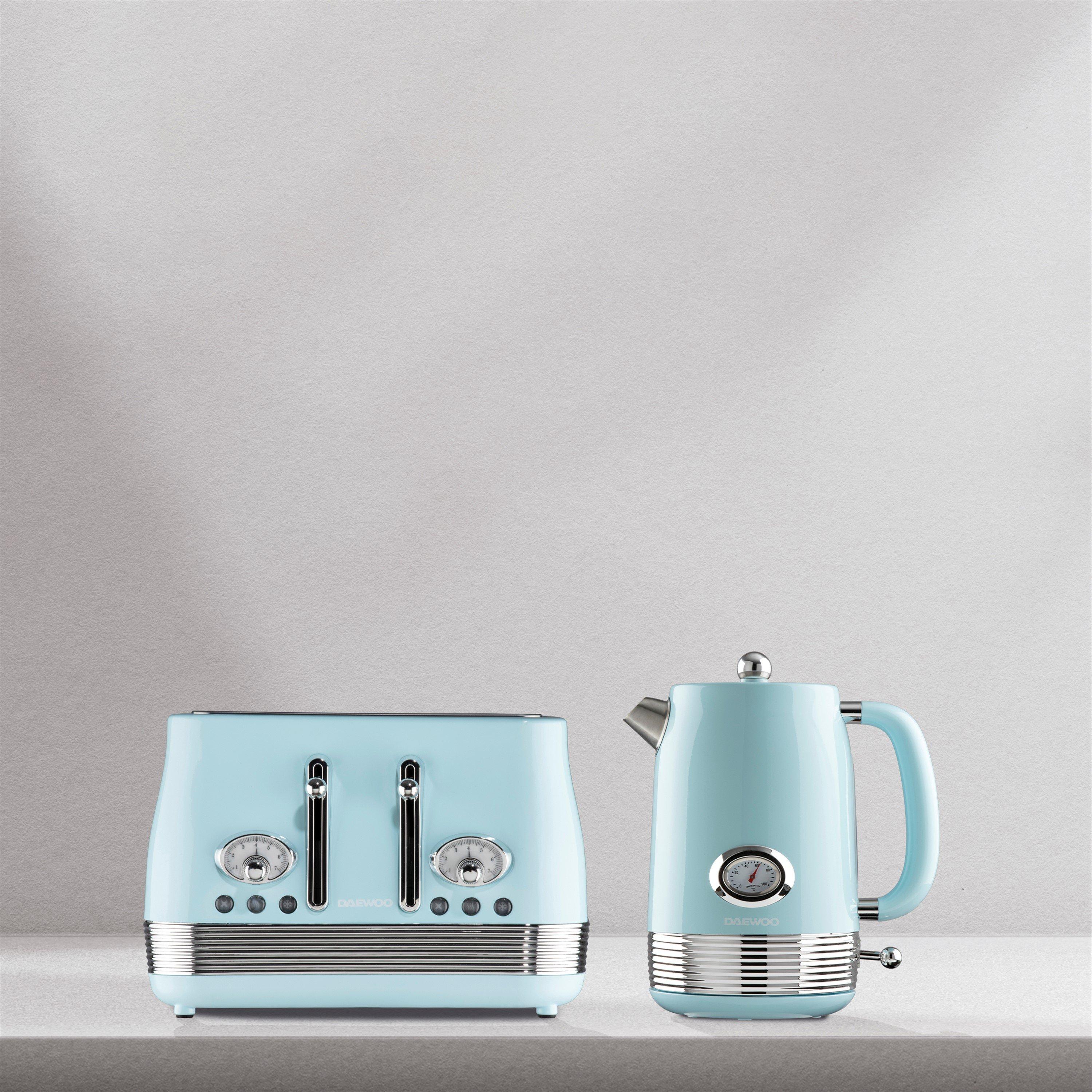 Sky Blue - Daewoo Electricals - DENVER KETTLE & TOASTER 4 SLICE SKY BLUE - 2