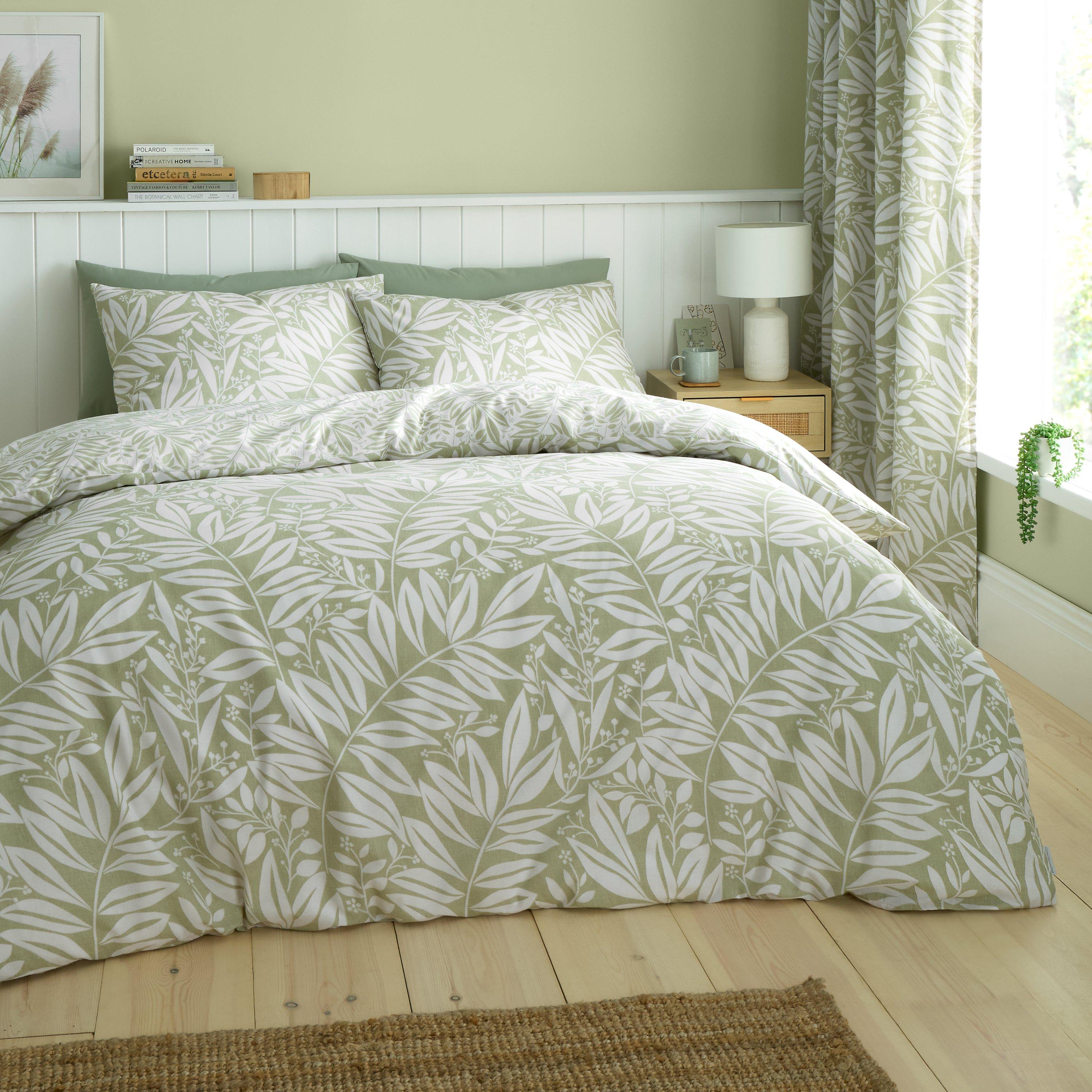 Green - Catherine Lansfield - Sorrel Leaf Reversible Duvet Cover Set - 1