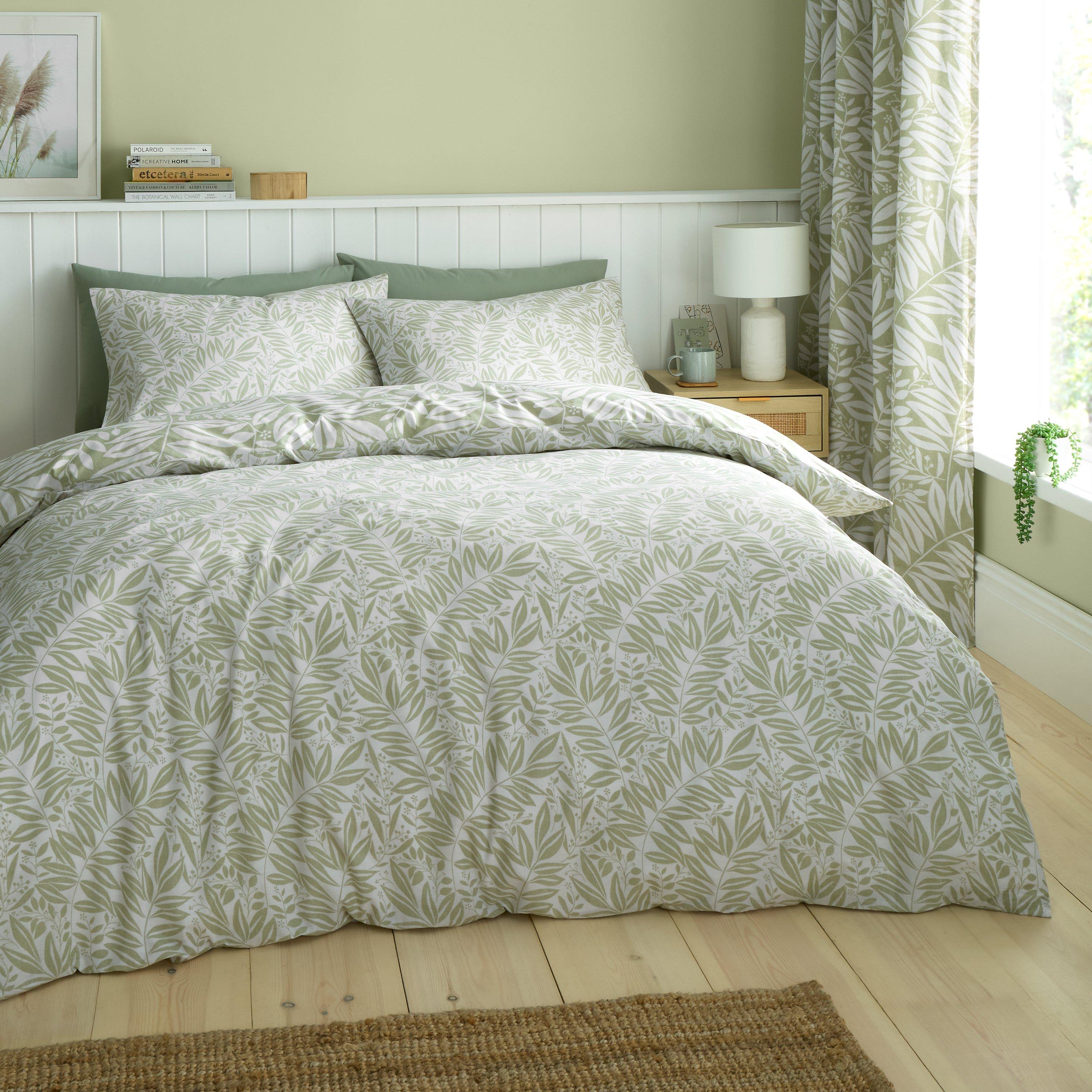 Green - Catherine Lansfield - Sorrel Leaf Reversible Duvet Cover Set - 2
