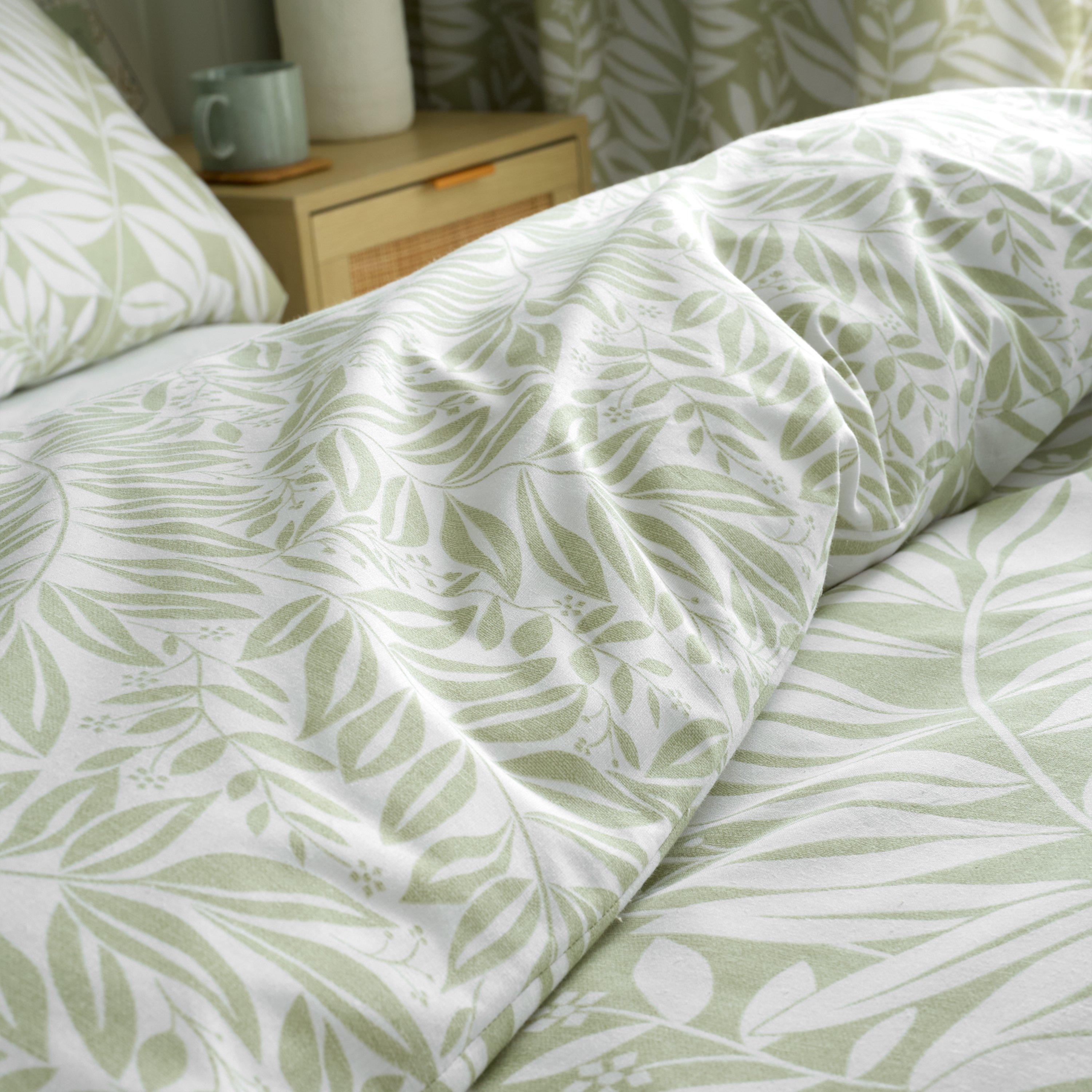 Green - Catherine Lansfield - Sorrel Leaf Reversible Duvet Cover Set - 4