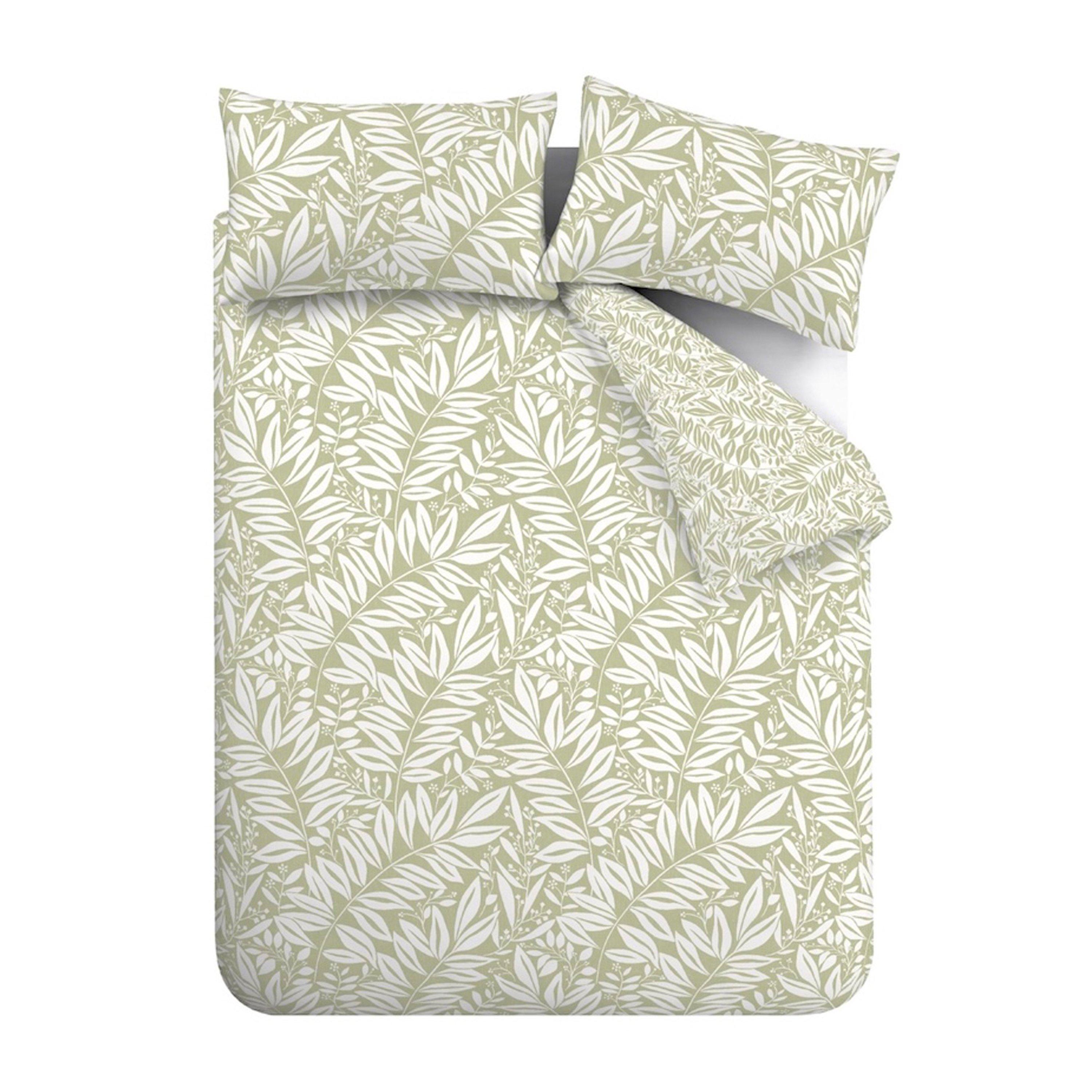Green - Catherine Lansfield - Sorrel Leaf Reversible Duvet Cover Set - 6