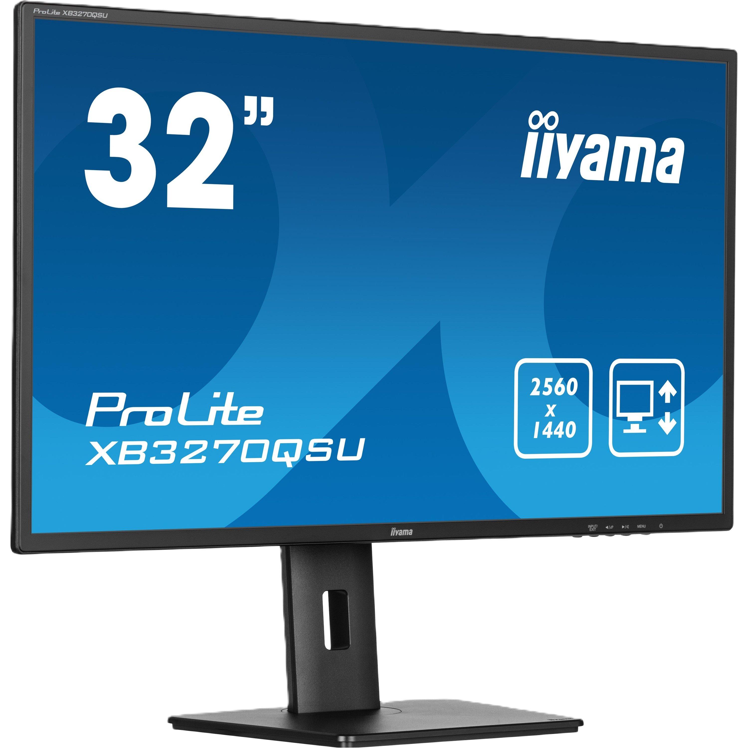 Black - iiyama - Prolite XB3270QSU-B1 31.5 Inch 100Hz QHD Monitor - 3