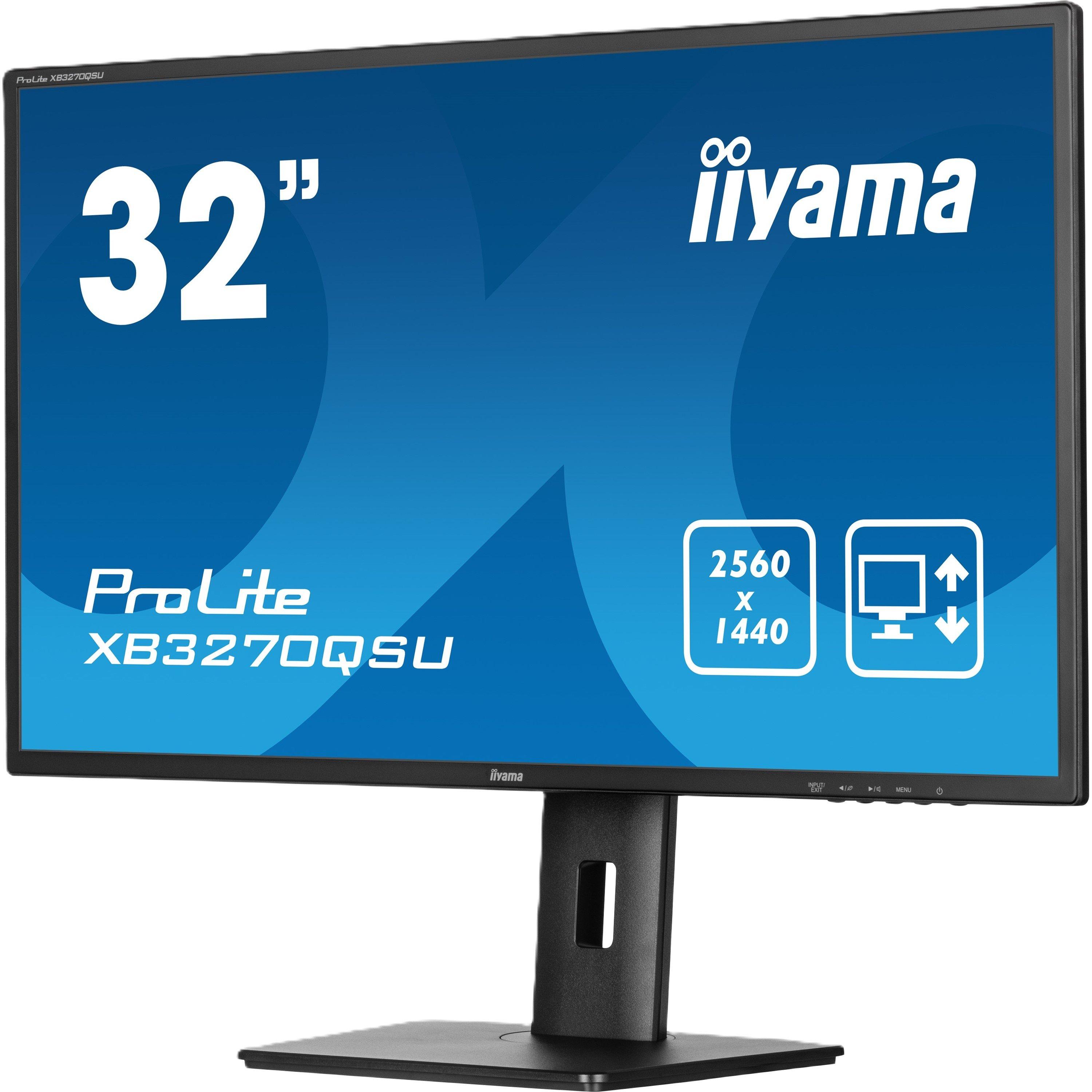 Black - iiyama - Prolite XB3270QSU-B1 31.5 Inch 100Hz QHD Monitor - 4