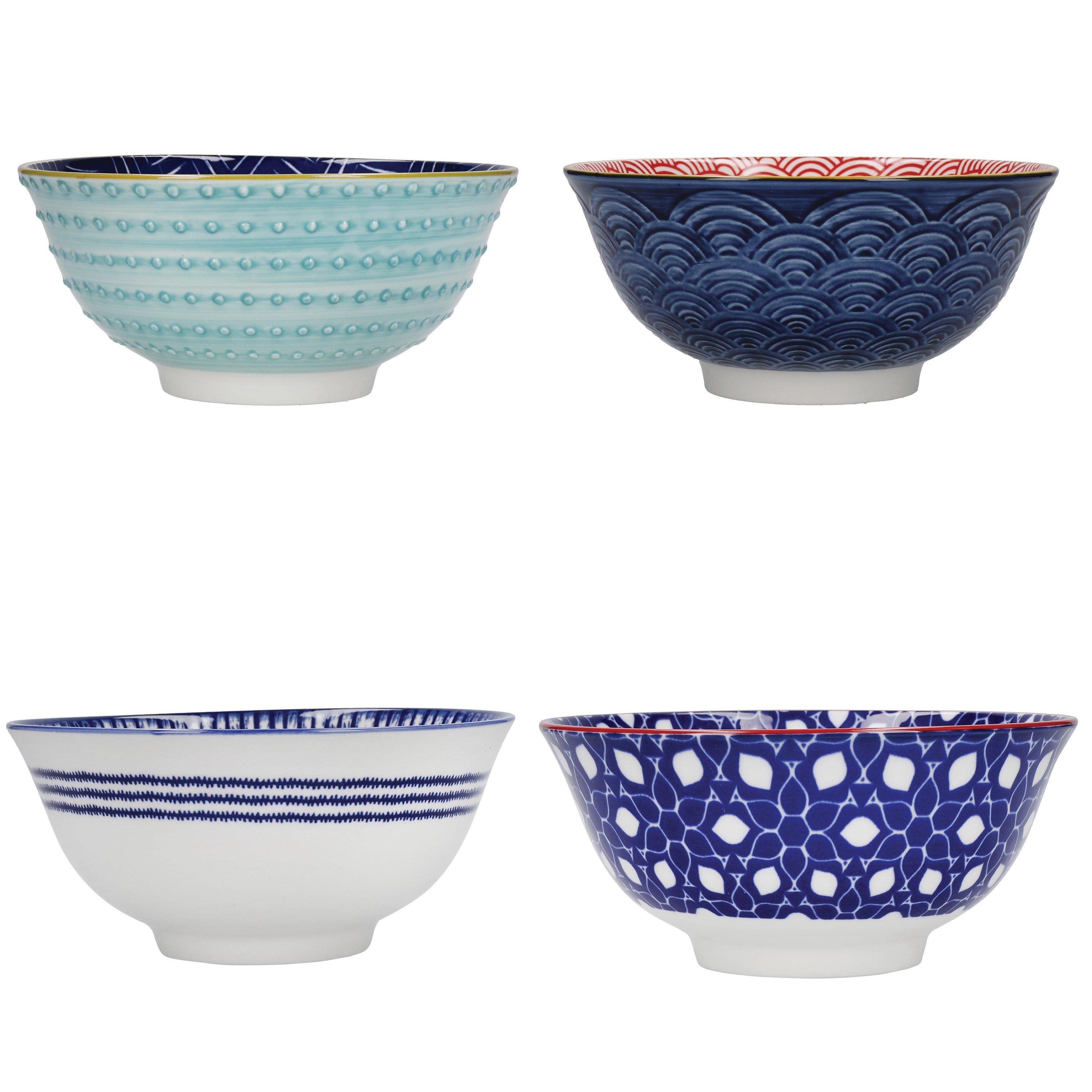 Kitchencraft  4-Piece Ceramic Cereal / Dessert Bowl - Blue  of 4