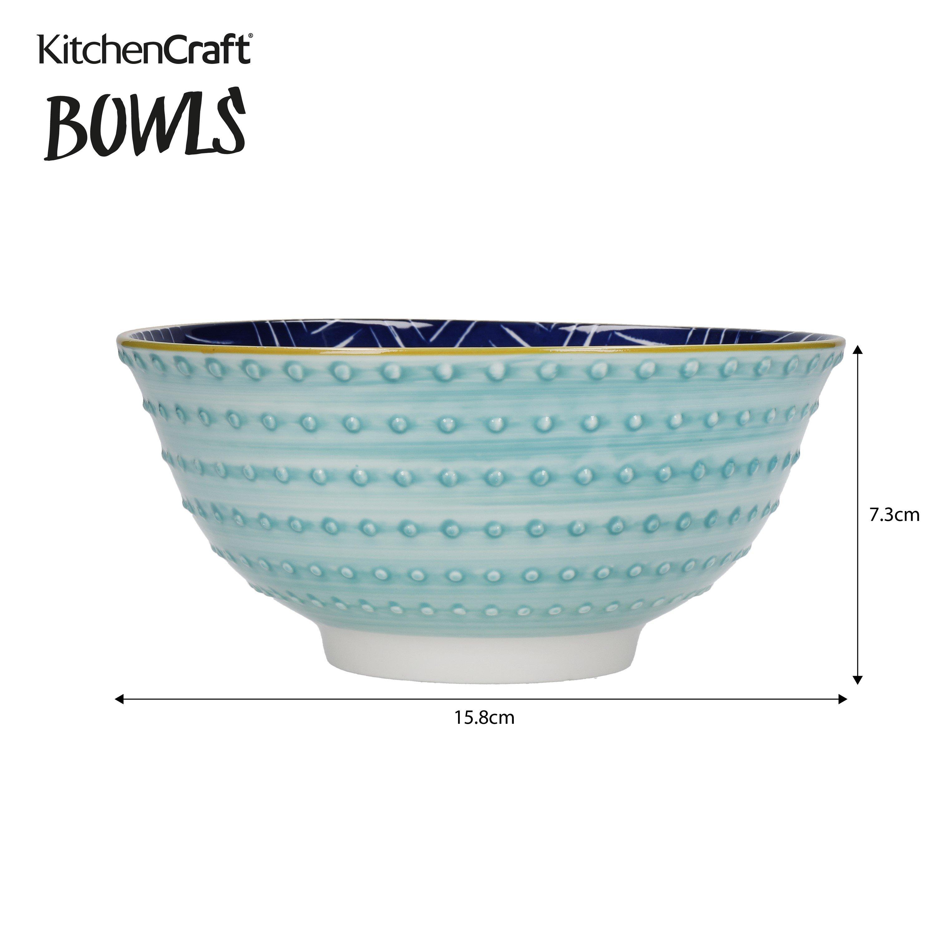 Blue - KitchenCraft - KitchenCraft 4-Piece Ceramic Cereal - Dessert Bowl - 2