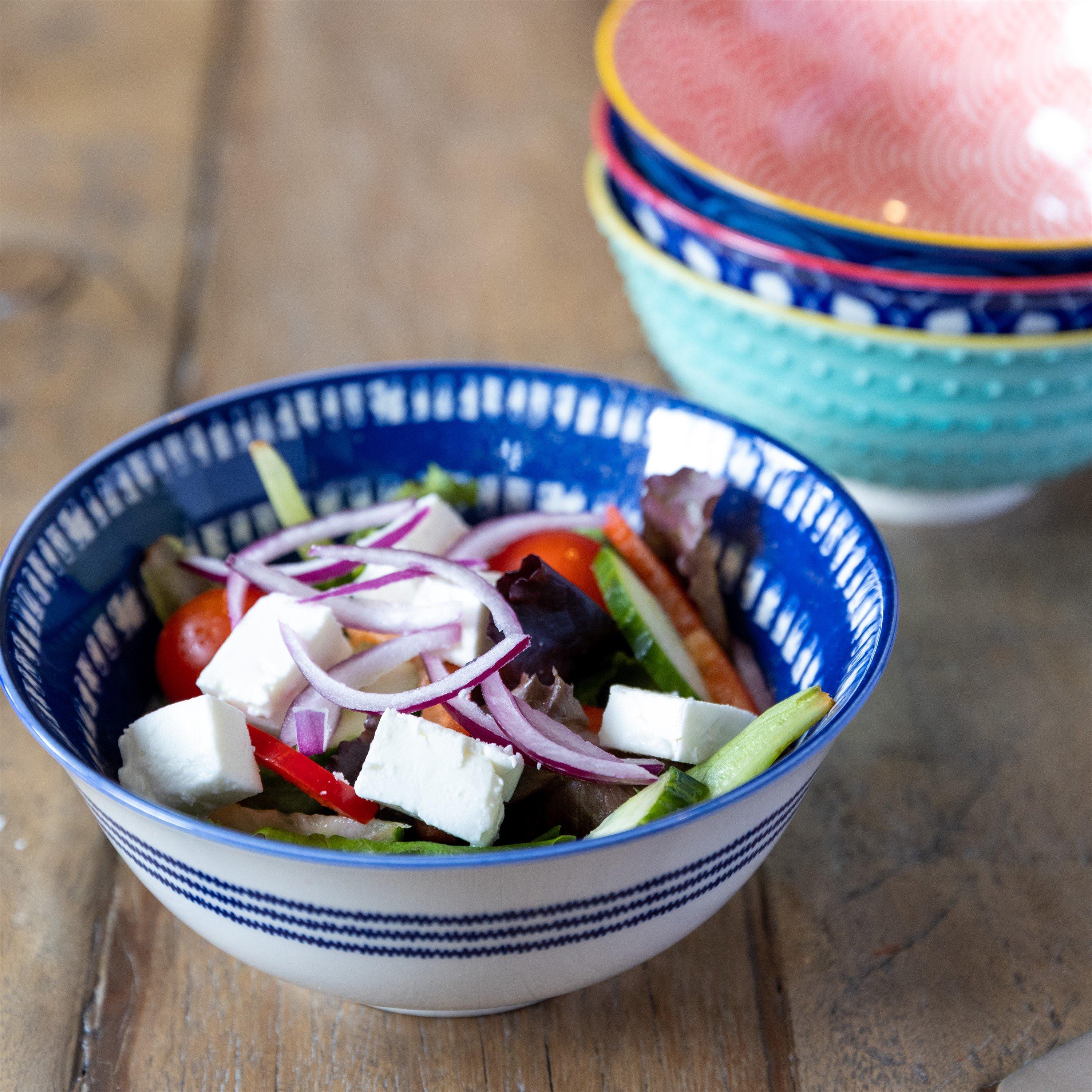 Blue - KitchenCraft - KitchenCraft 4-Piece Ceramic Cereal - Dessert Bowl - 4
