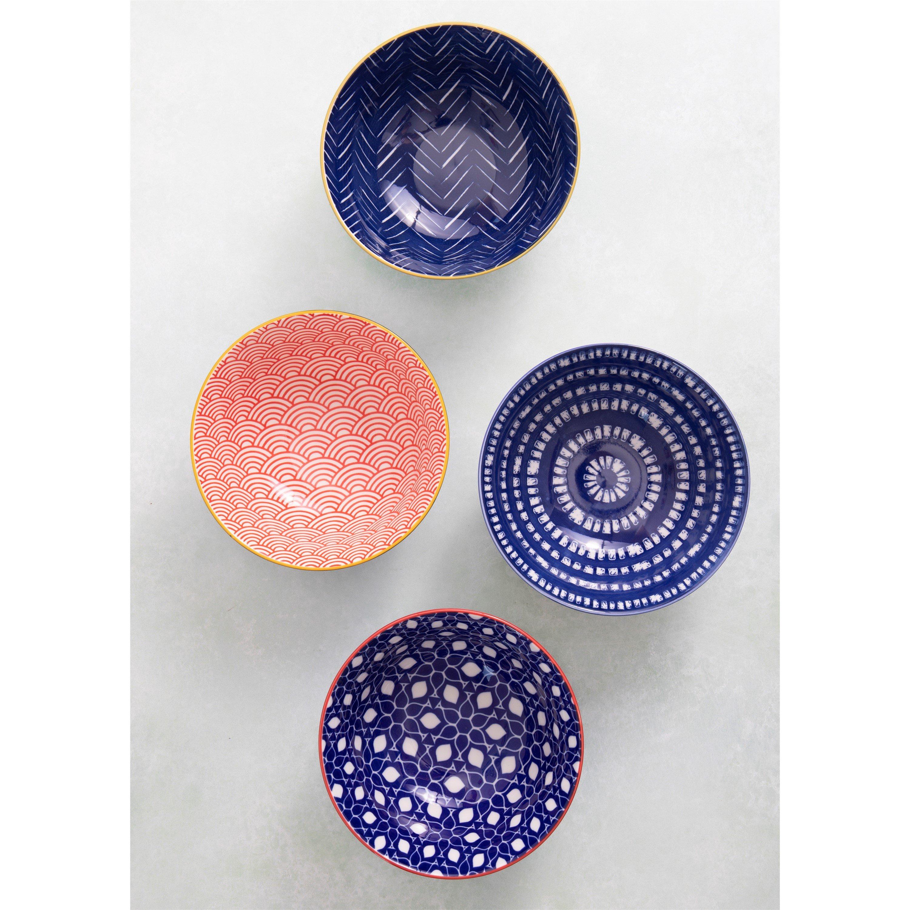 Blue - KitchenCraft - KitchenCraft 4-Piece Ceramic Cereal - Dessert Bowl - 5