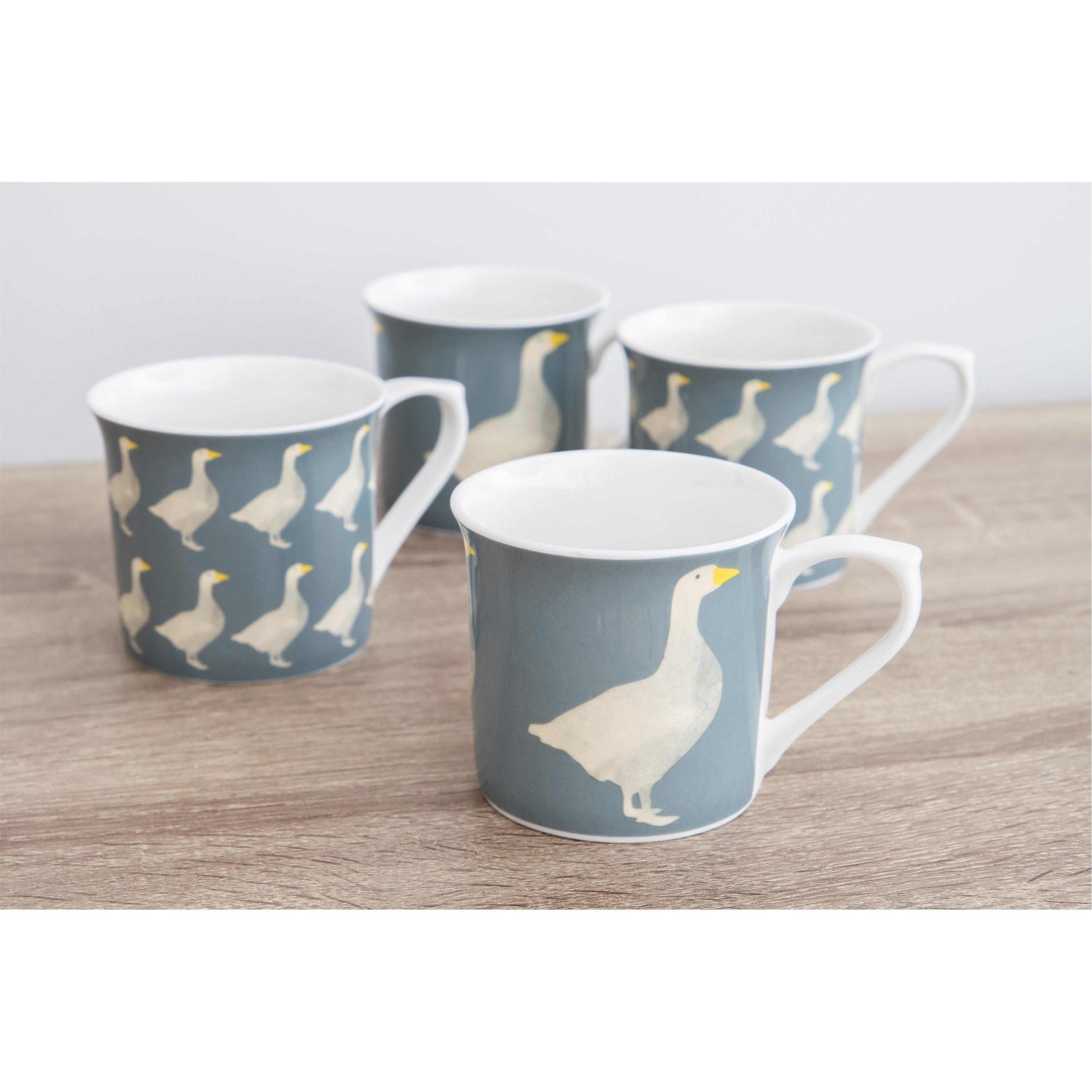 Grey - KitchenCraft - KitchenCraft Goose 4-Piece Ceramic Mug Set - 2