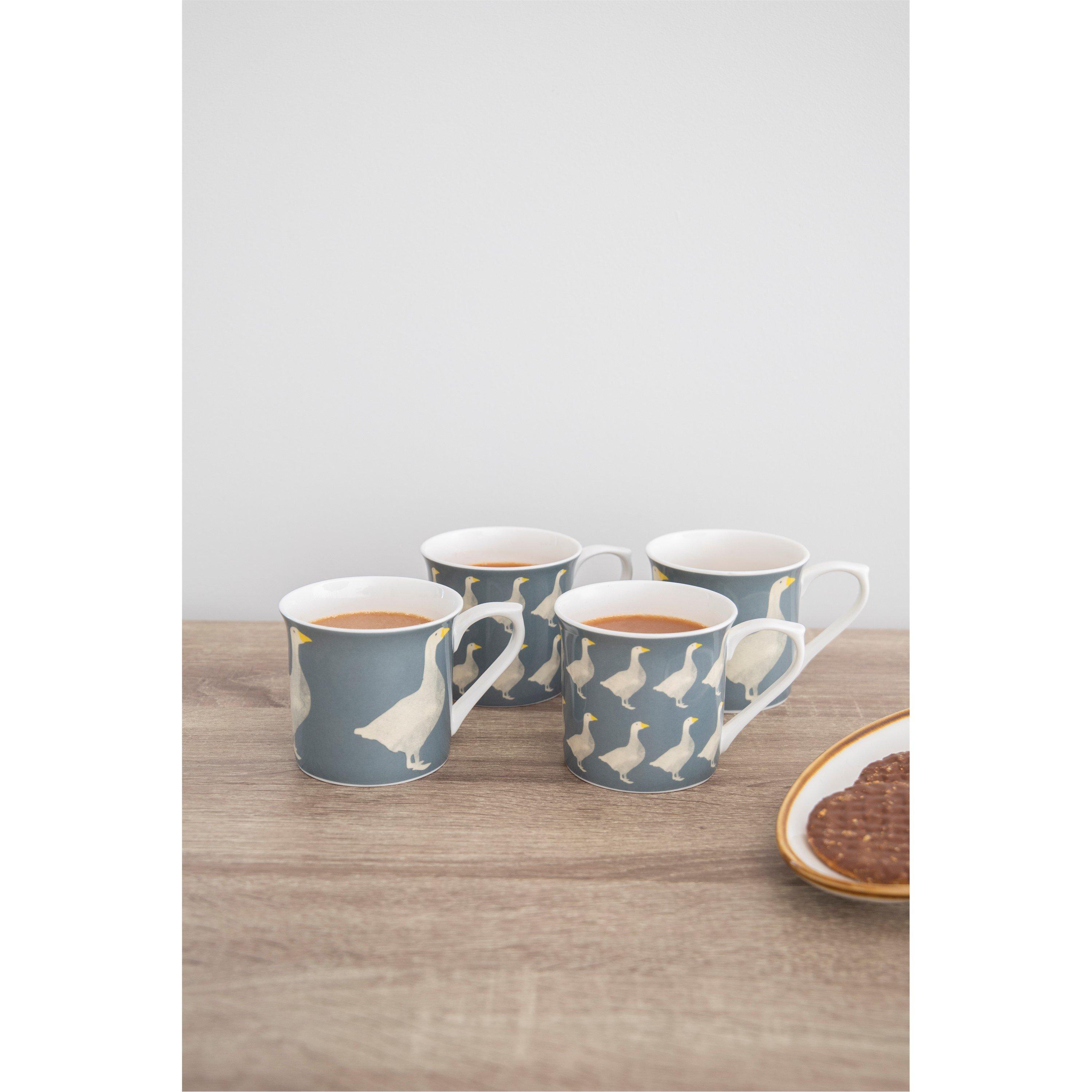 Grey - KitchenCraft - KitchenCraft Goose 4-Piece Ceramic Mug Set - 3