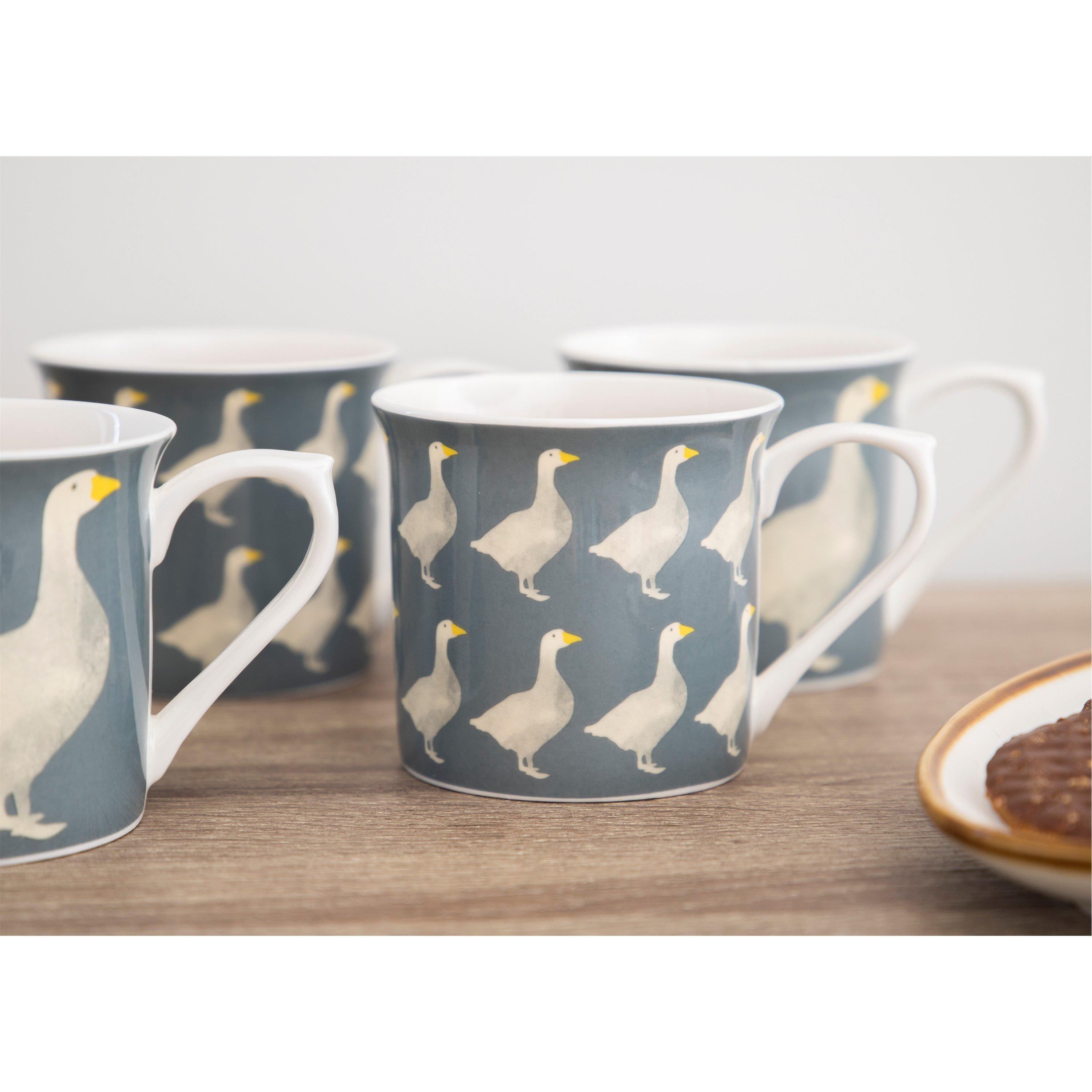 Grey - KitchenCraft - KitchenCraft Goose 4-Piece Ceramic Mug Set - 4
