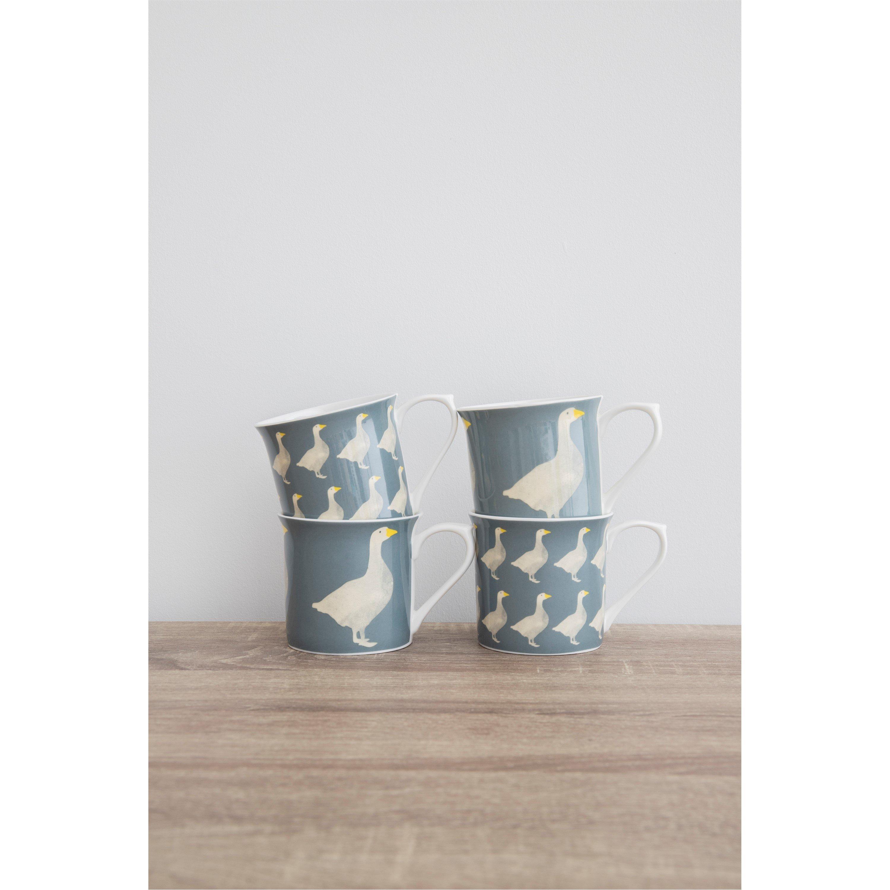 Grey - KitchenCraft - KitchenCraft Goose 4-Piece Ceramic Mug Set - 5
