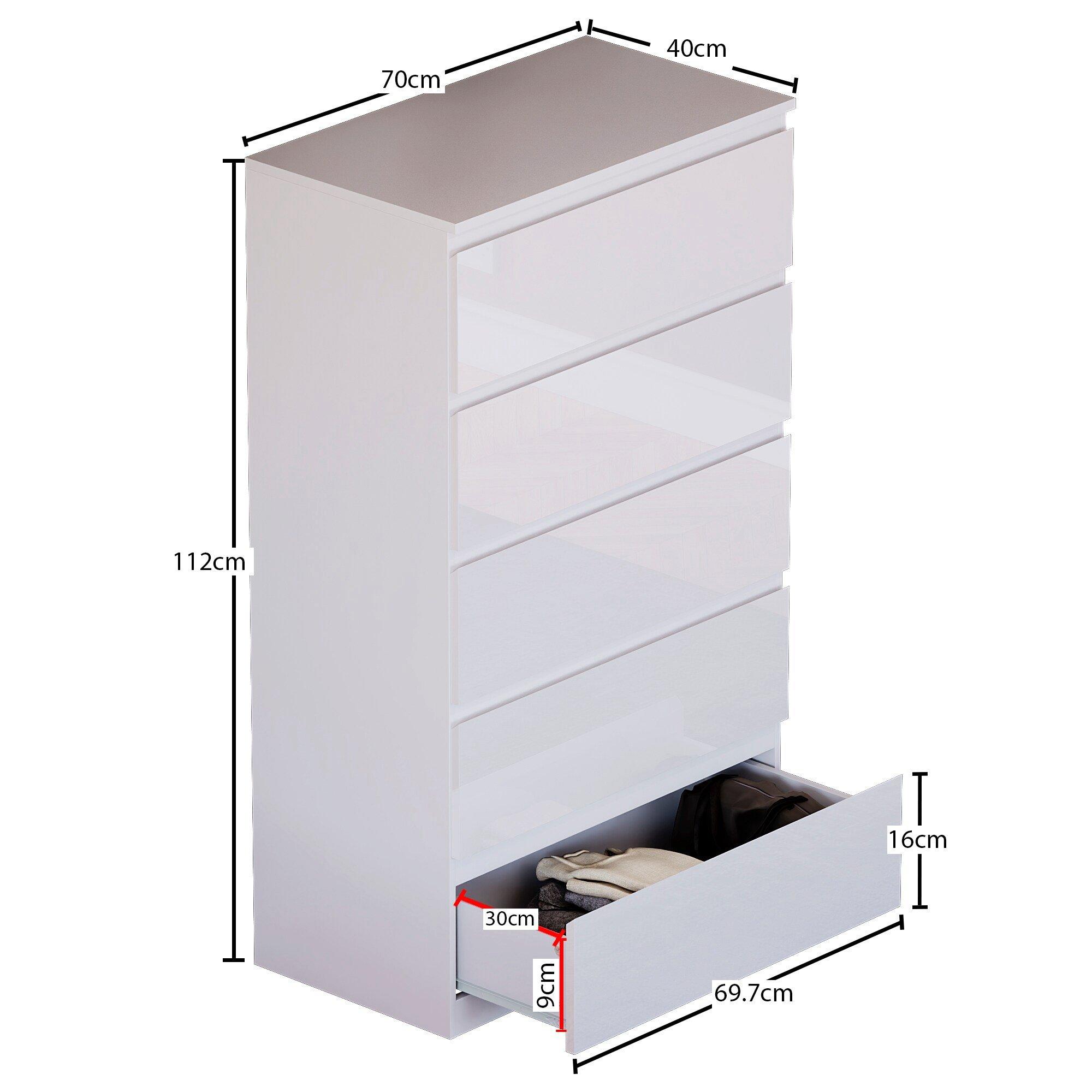 White - Lassic - Vida Designs Glinton Gloss 4 Piece Bedroom Set 3 - 7