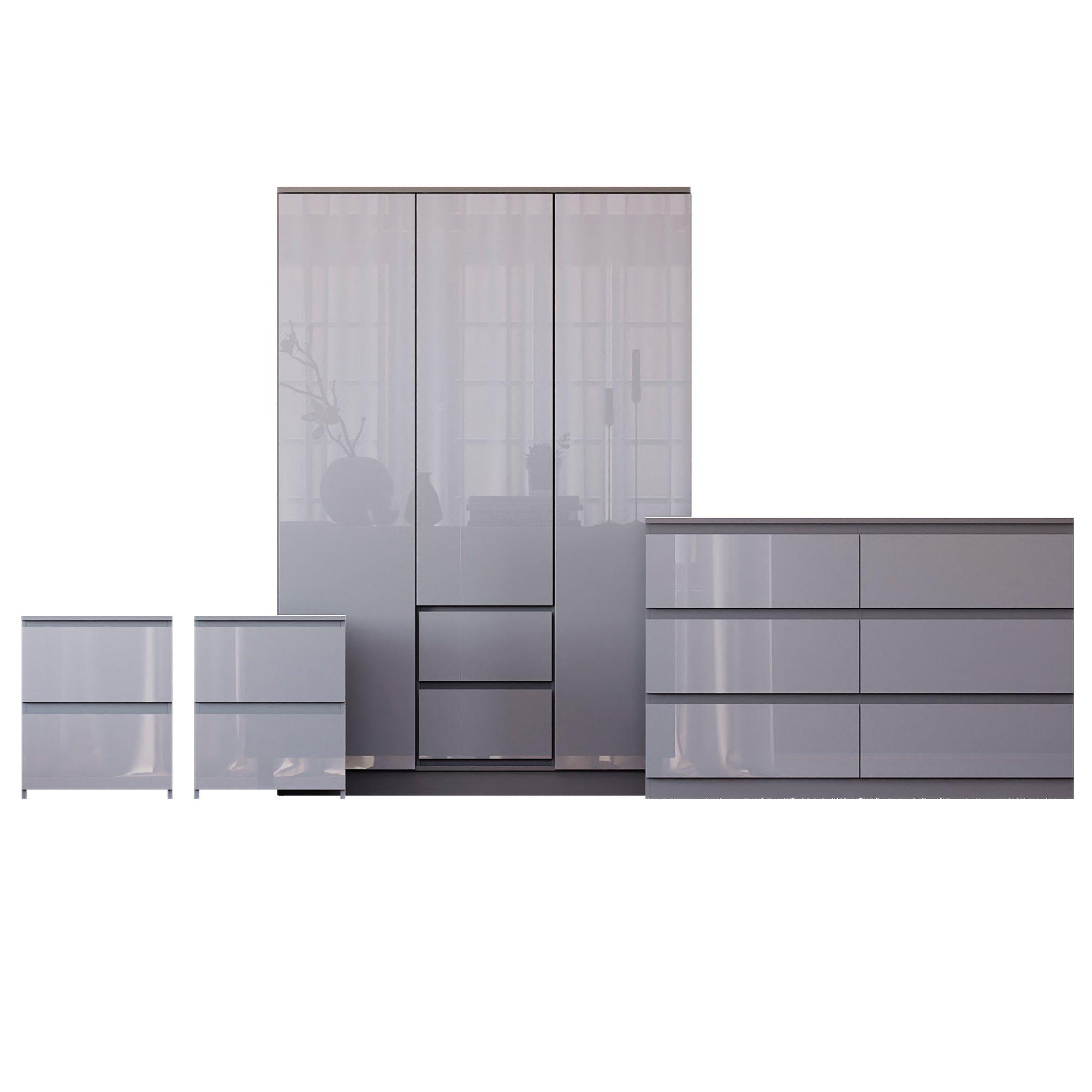 Grey - Lassic - Vida Designs Glinton Gloss 4 Piece Bedroom Set 9 - 10