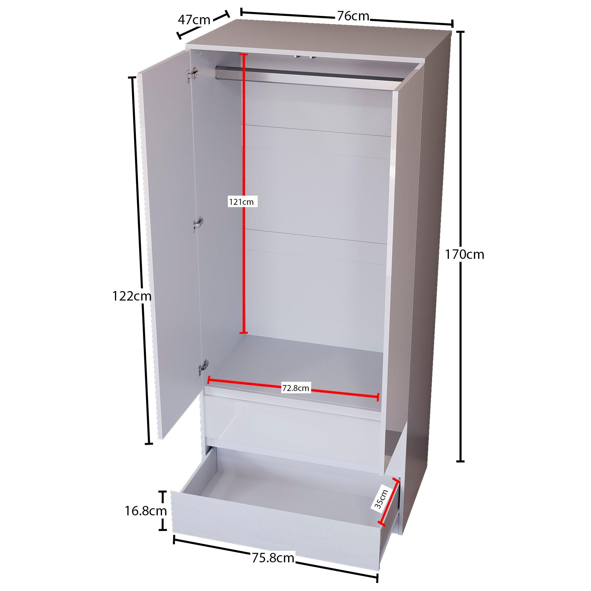 White - Lassic - Vida Designs Glinton Gloss 4 Piece Bedroom Set 1 - 9