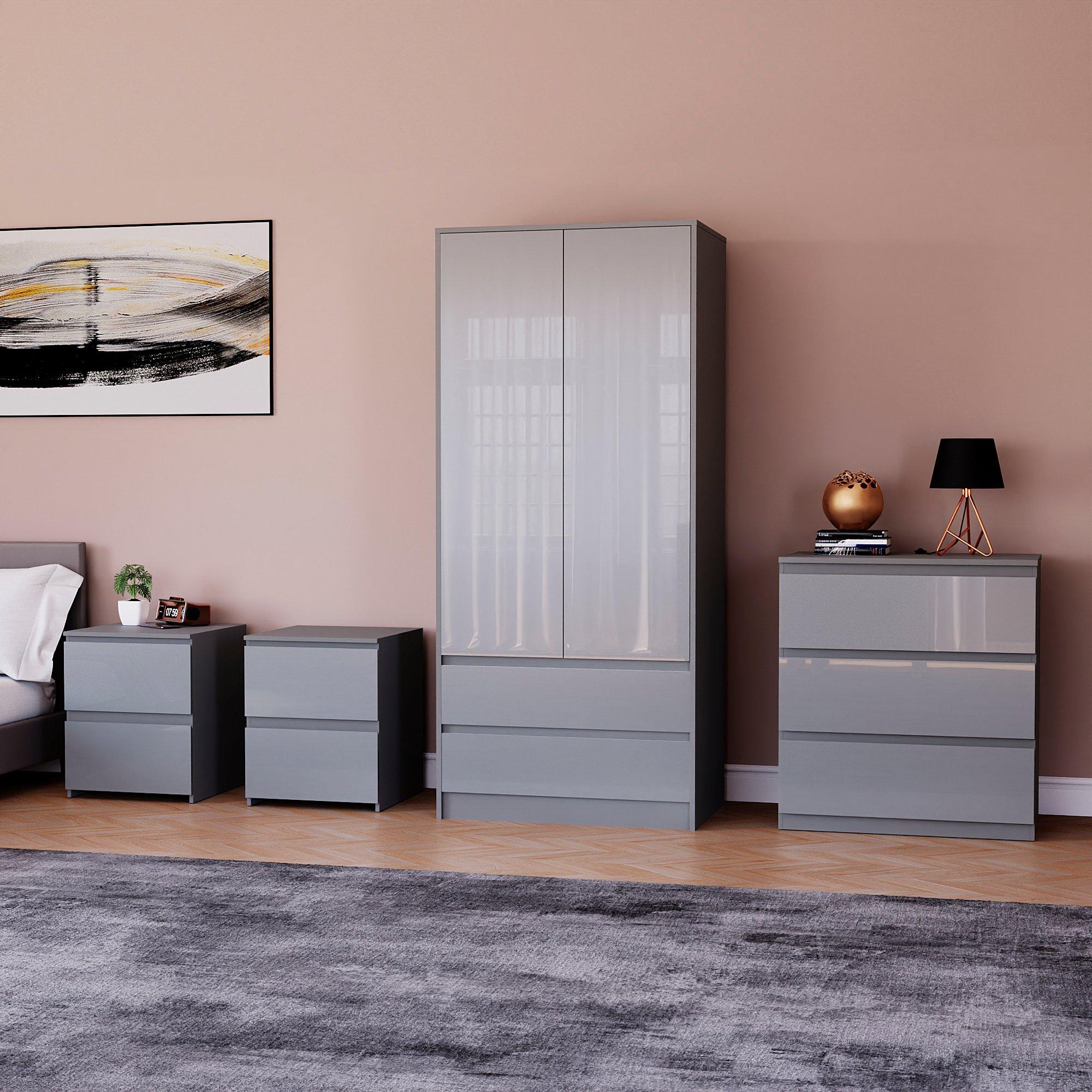 Vida Designs Glinton Gloss 4 Piece Bedroom Set 1