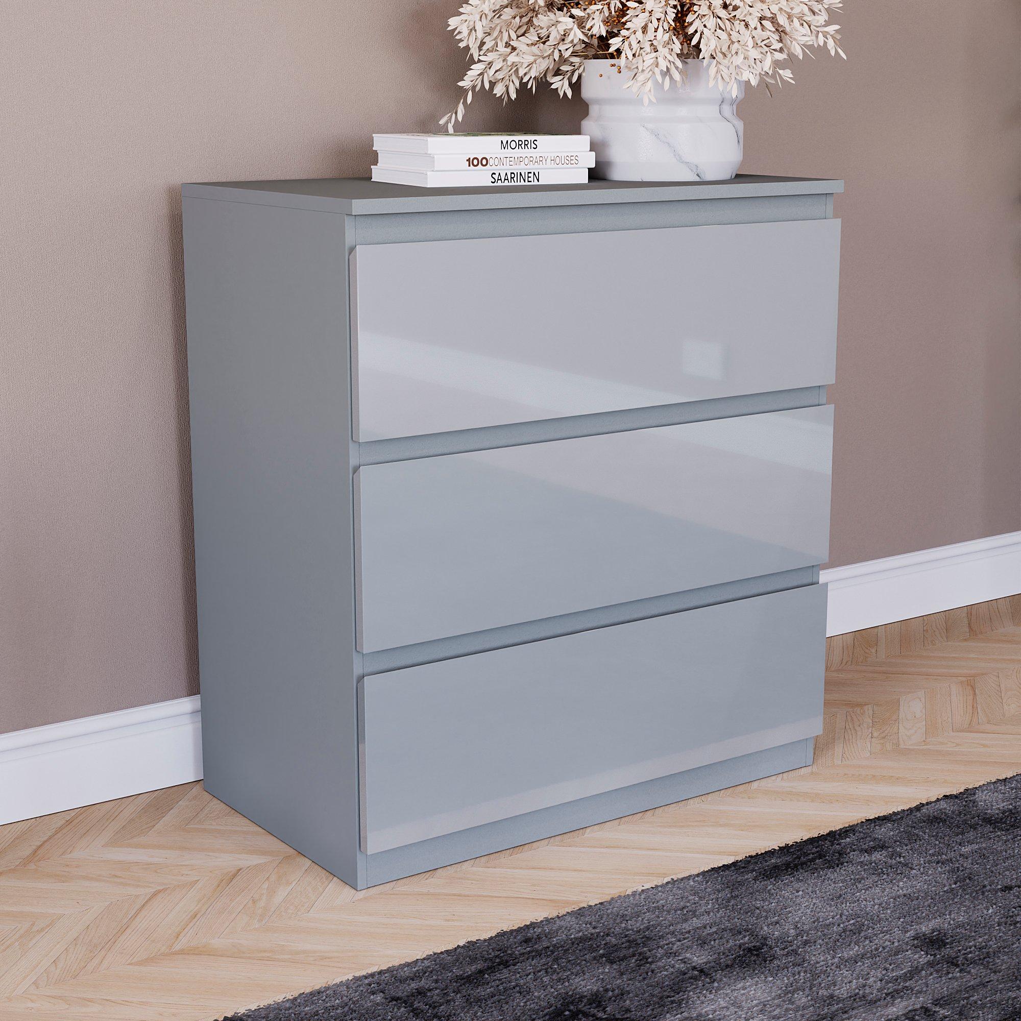 Grey - Lassic - Vida Designs Glinton Gloss 4 Piece Bedroom Set 1 - 6