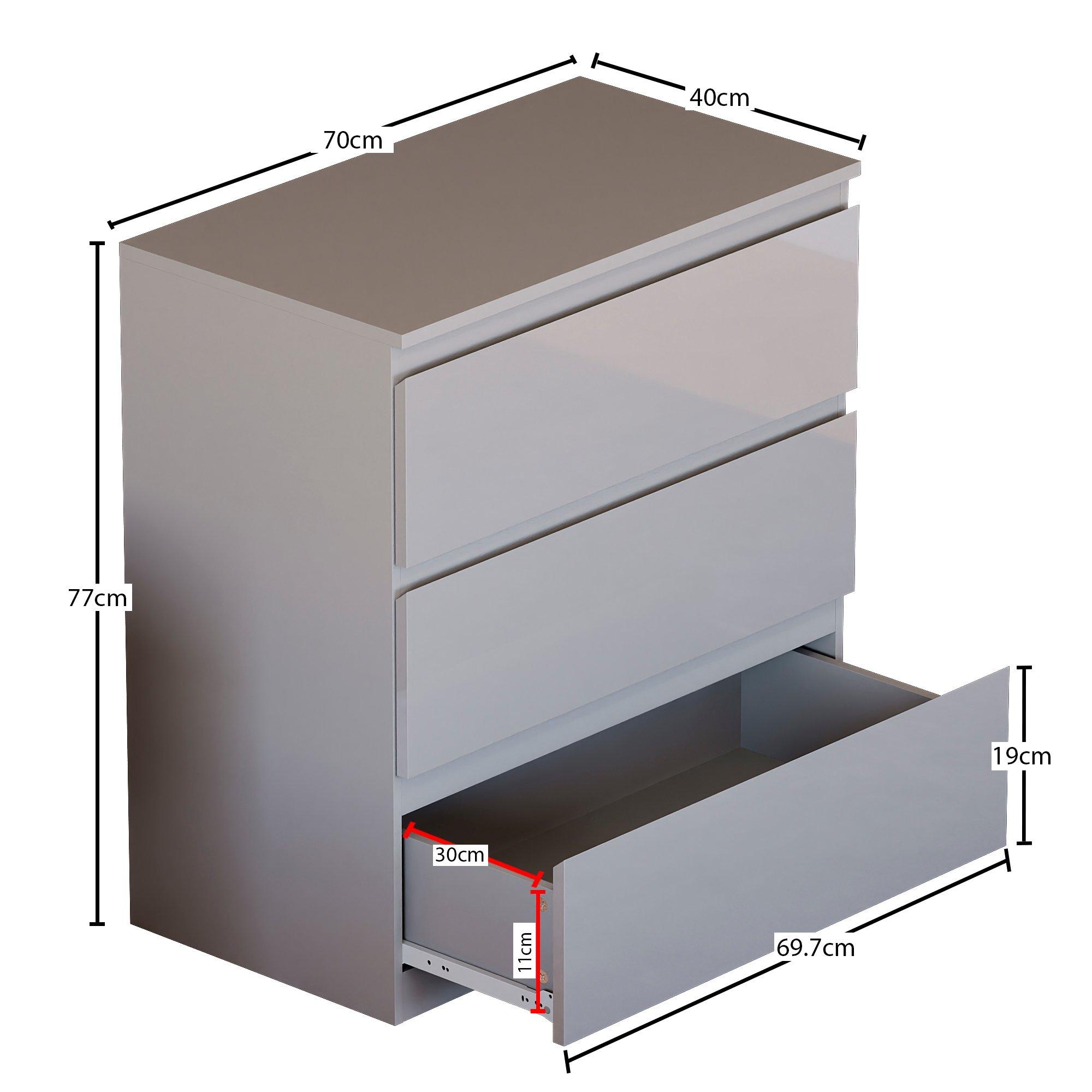 Grey - Lassic - Vida Designs Glinton Gloss 4 Piece Bedroom Set 1 - 7