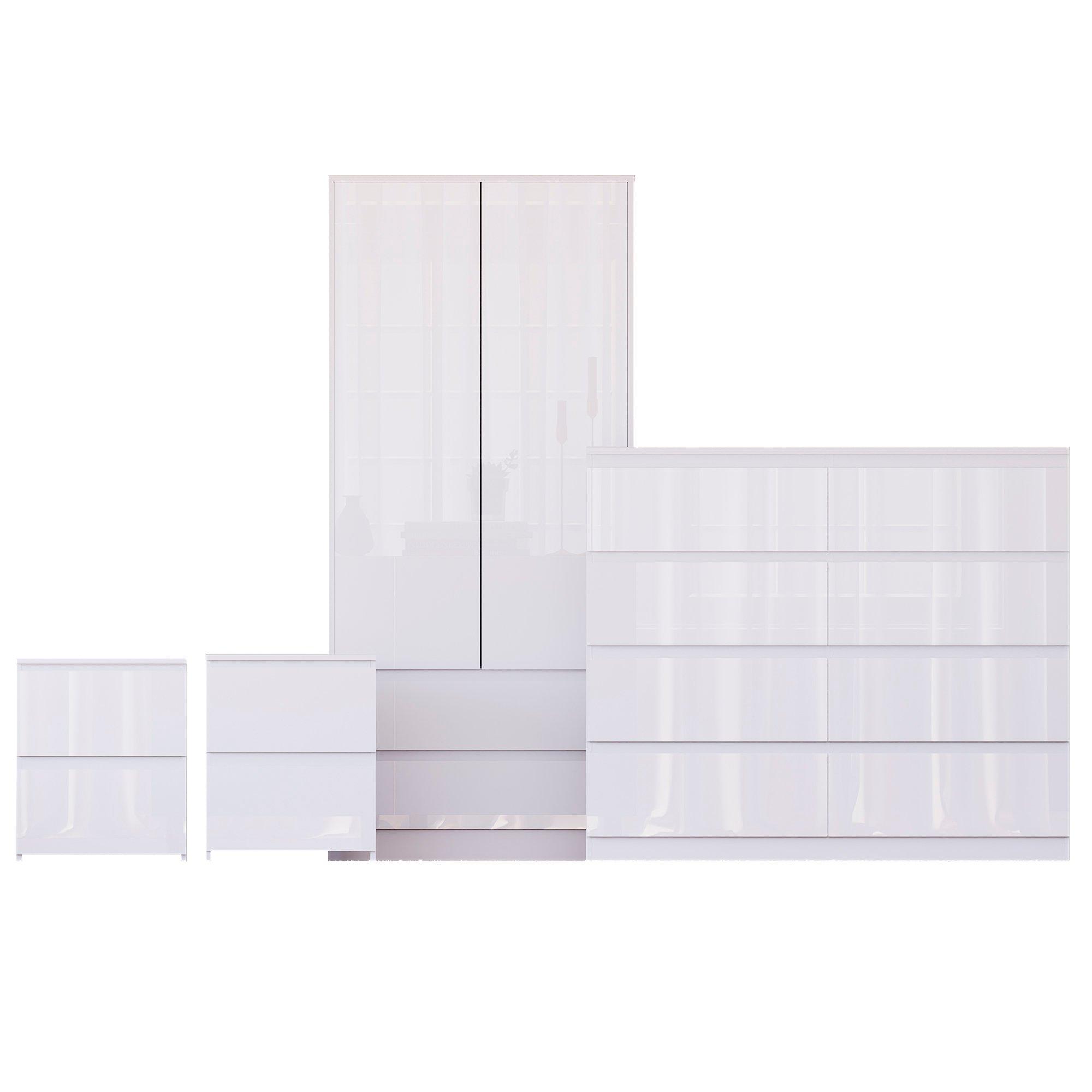 White - Lassic - Vida Designs Glinton Gloss 4 Piece Bedroom Set 5 - 10