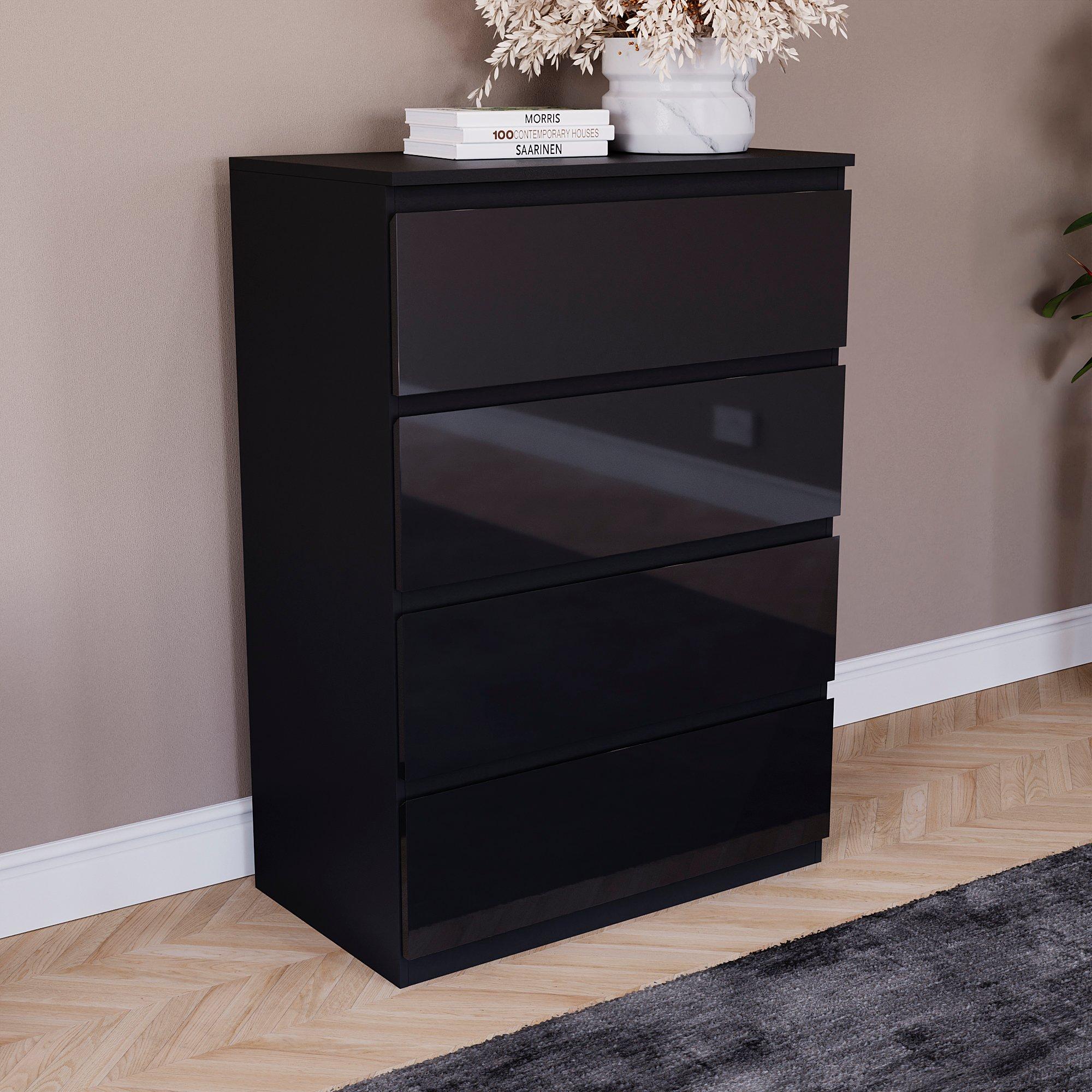 Black - Lassic - Vida Designs Glinton Gloss 4 Piece Bedroom Set 7 - 6