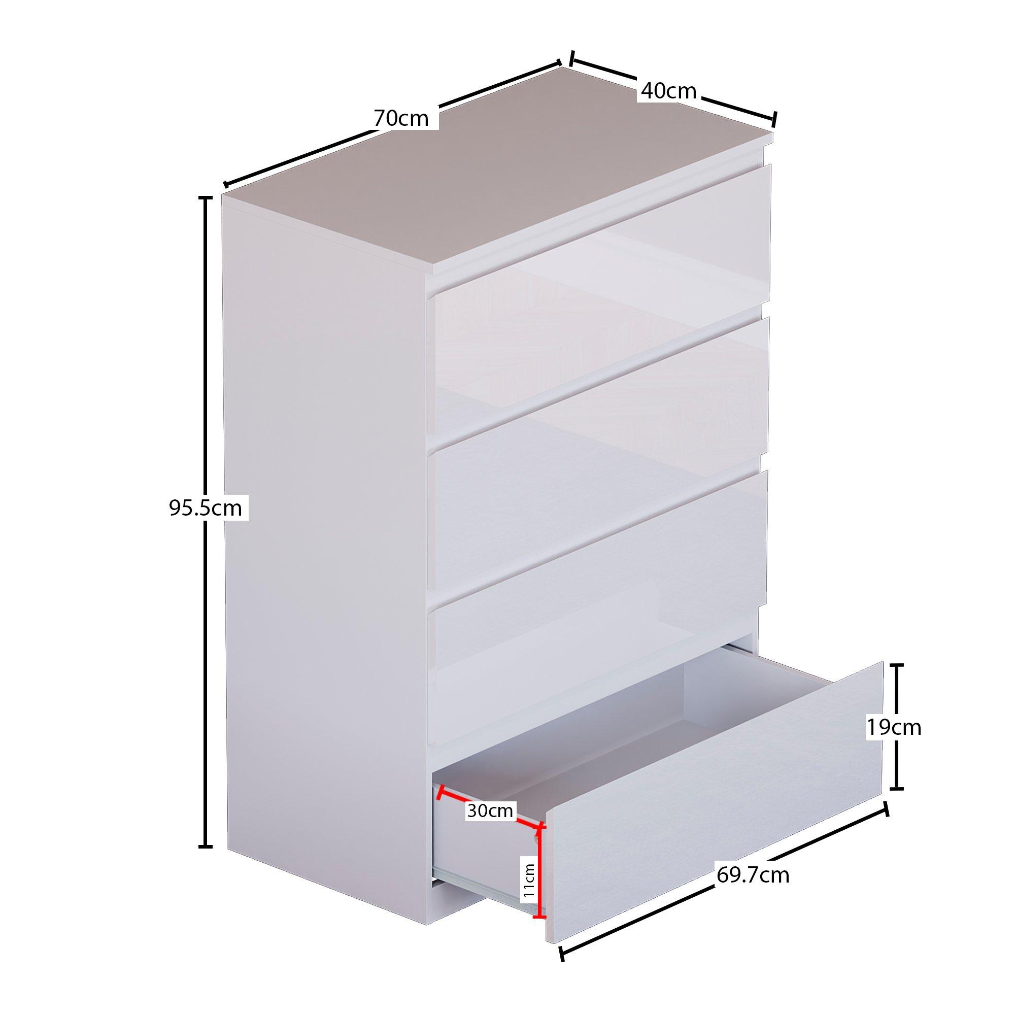 White - Lassic - Vida Designs Glinton Gloss 4 Piece Bedroom Set 2 - 7