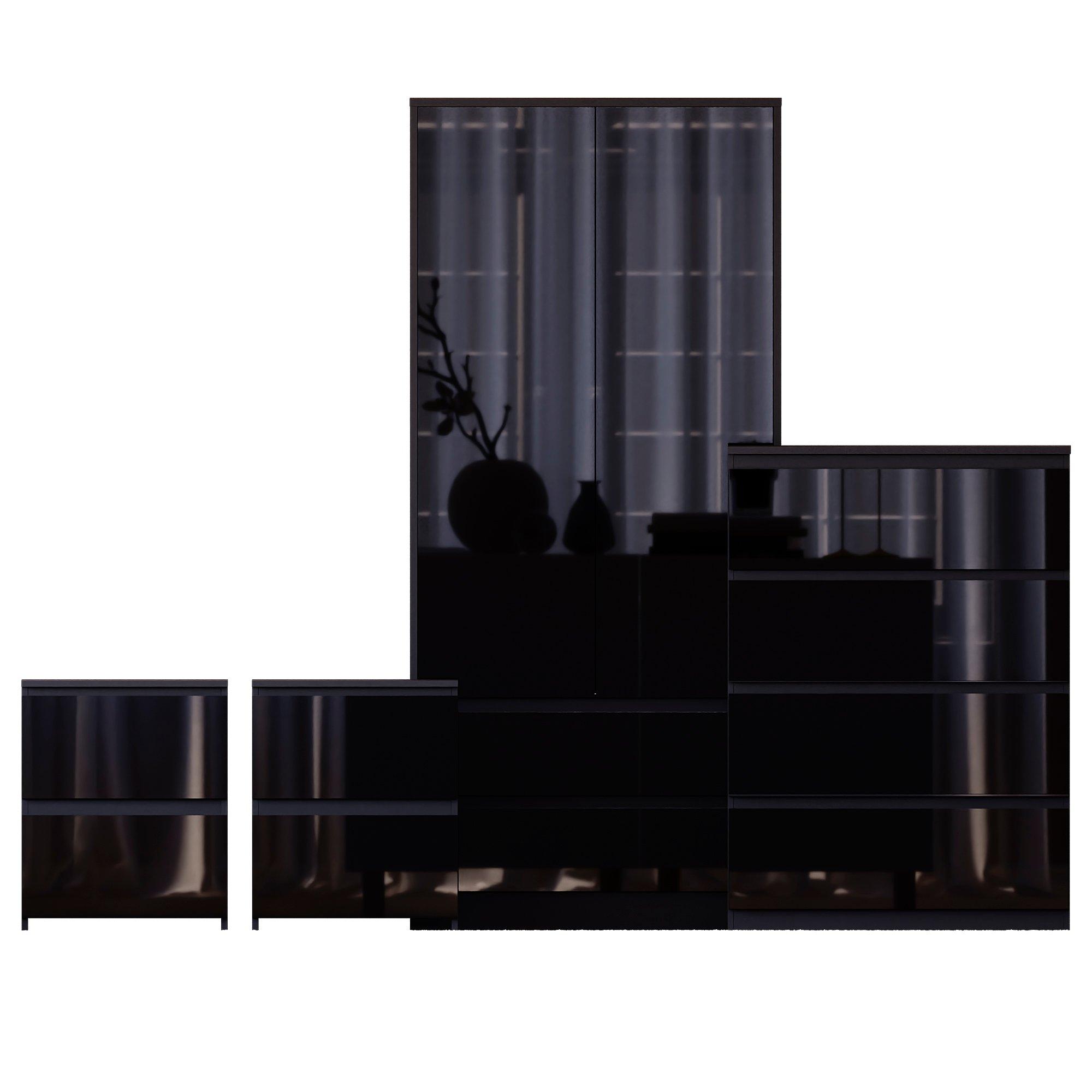 Black - Lassic - Vida Designs Glinton Gloss 4 Piece Bedroom Set 2 - 10