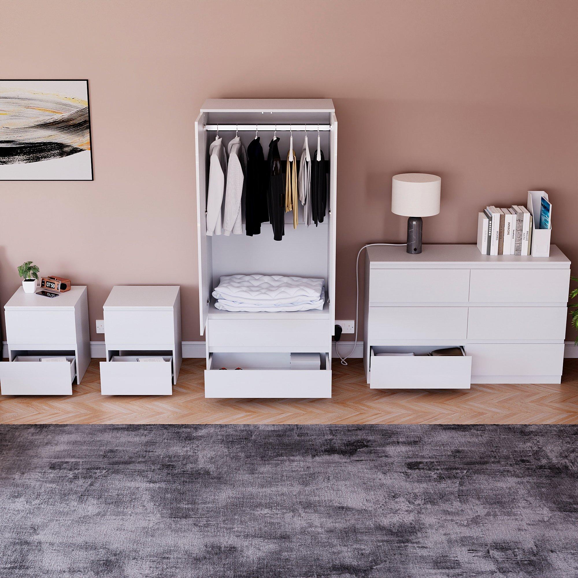 White - Lassic - Vida Designs Glinton Gloss 4 Piece Bedroom Set 4 - 2