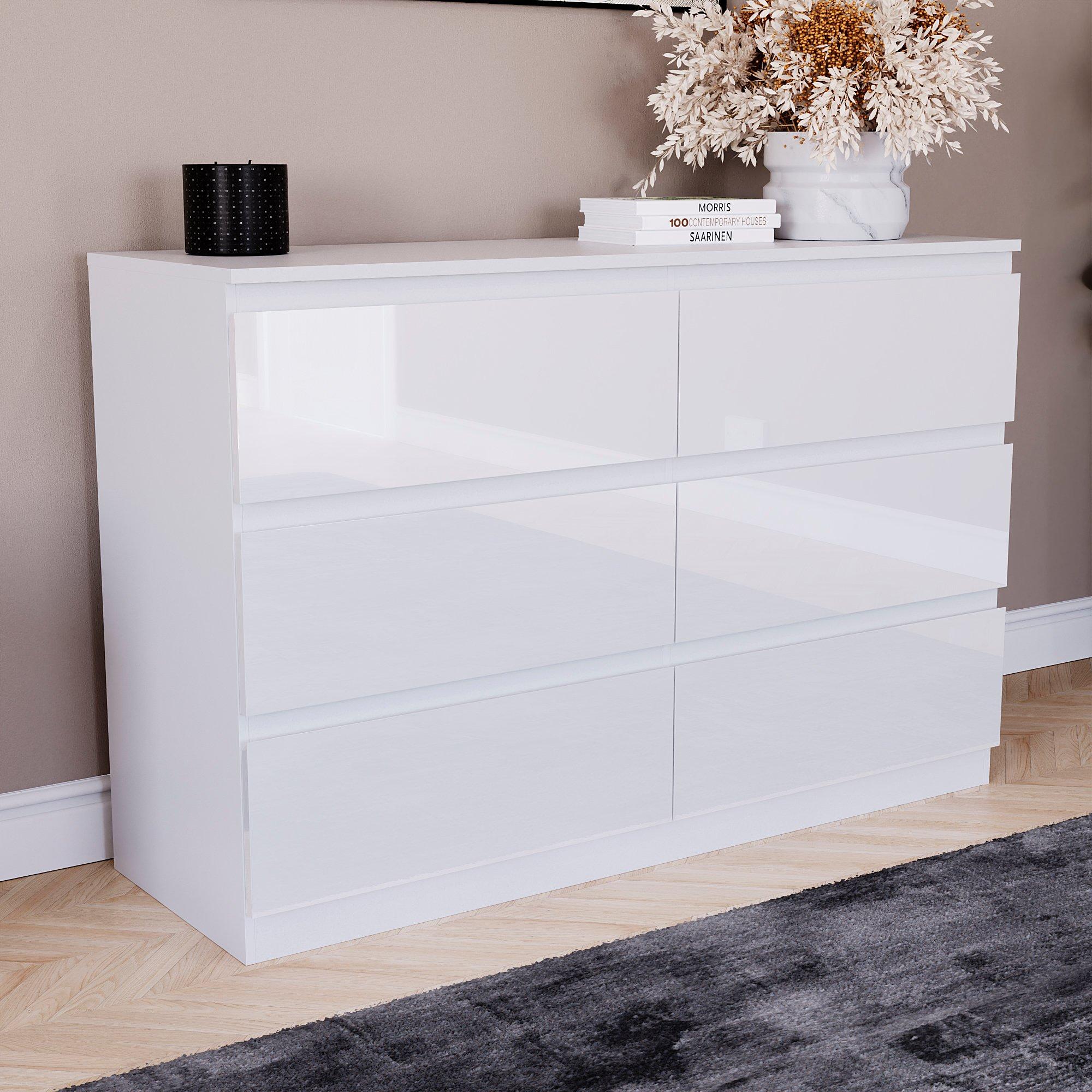 White - Lassic - Vida Designs Glinton Gloss 4 Piece Bedroom Set 4 - 6