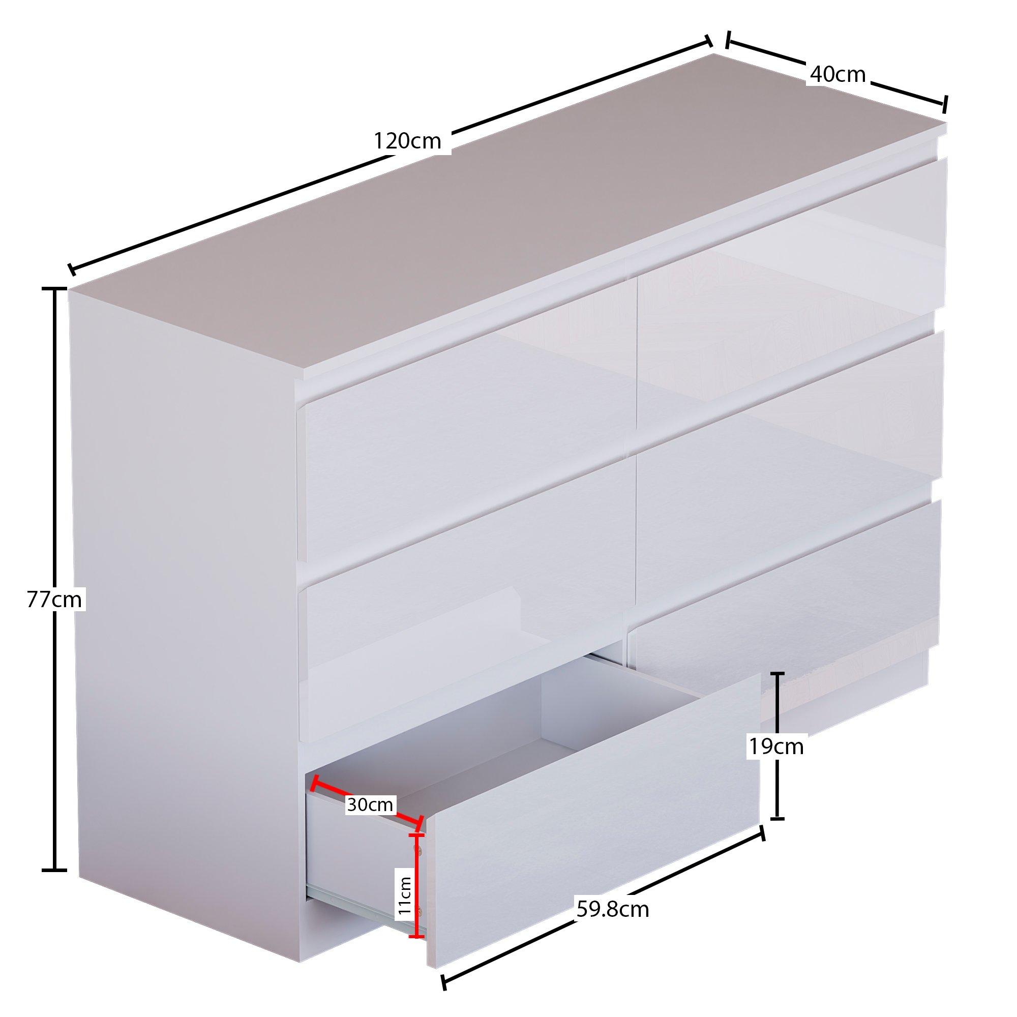 White - Lassic - Vida Designs Glinton Gloss 4 Piece Bedroom Set 4 - 7