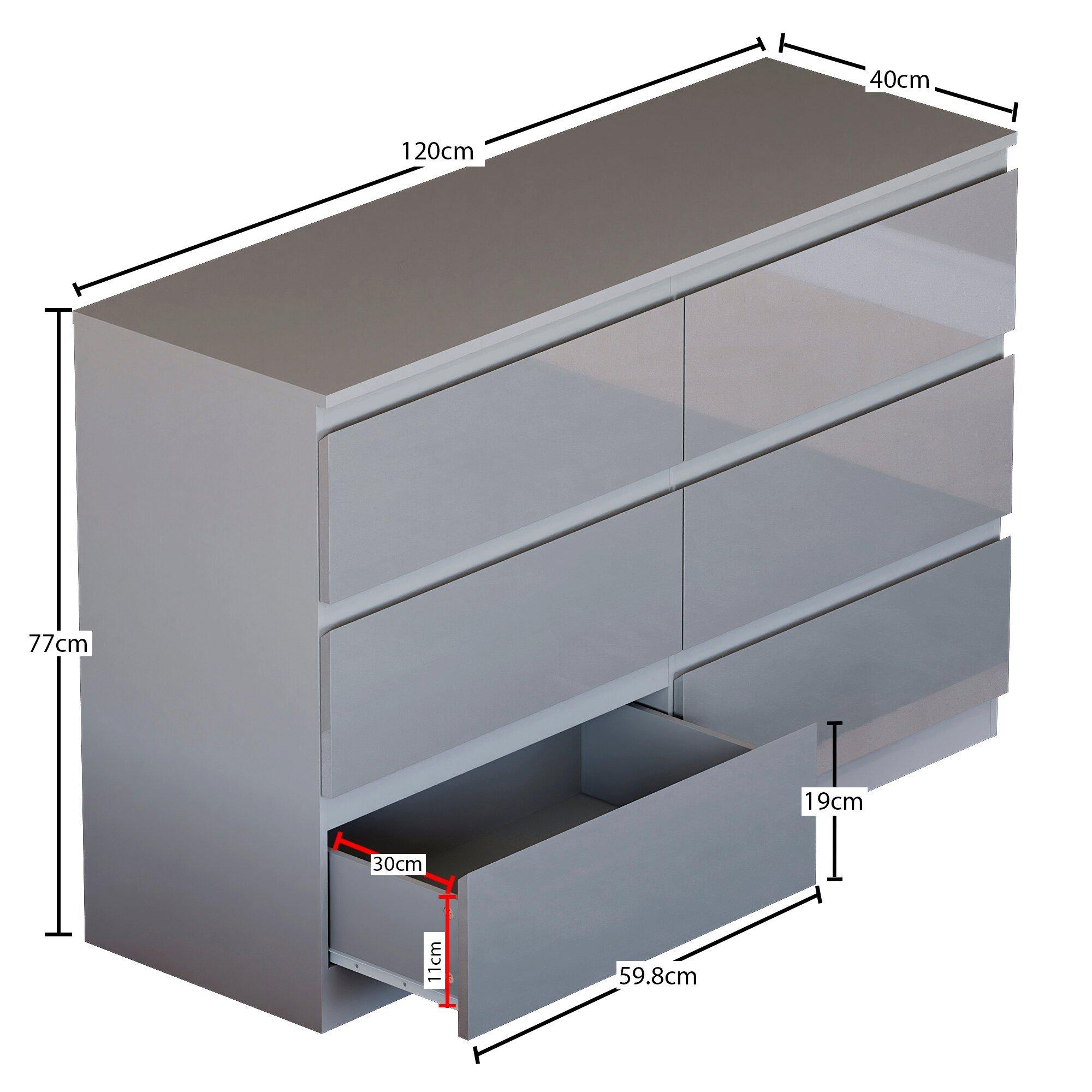 Grey - Lassic - Vida Designs Glinton Gloss 4 Piece Bedroom Set 4 - 7