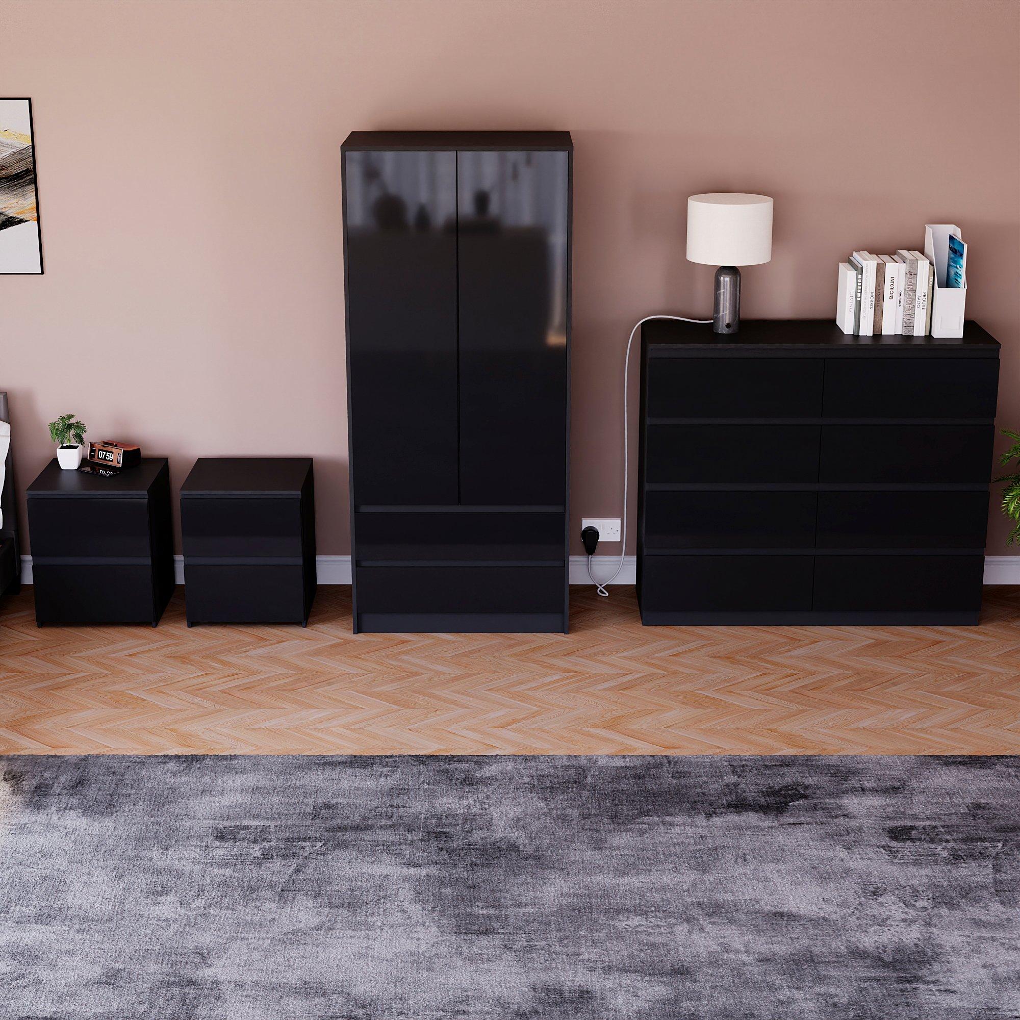 Black - Lassic - Vida Designs Glinton Gloss 4 Piece Bedroom Set 4 - 3