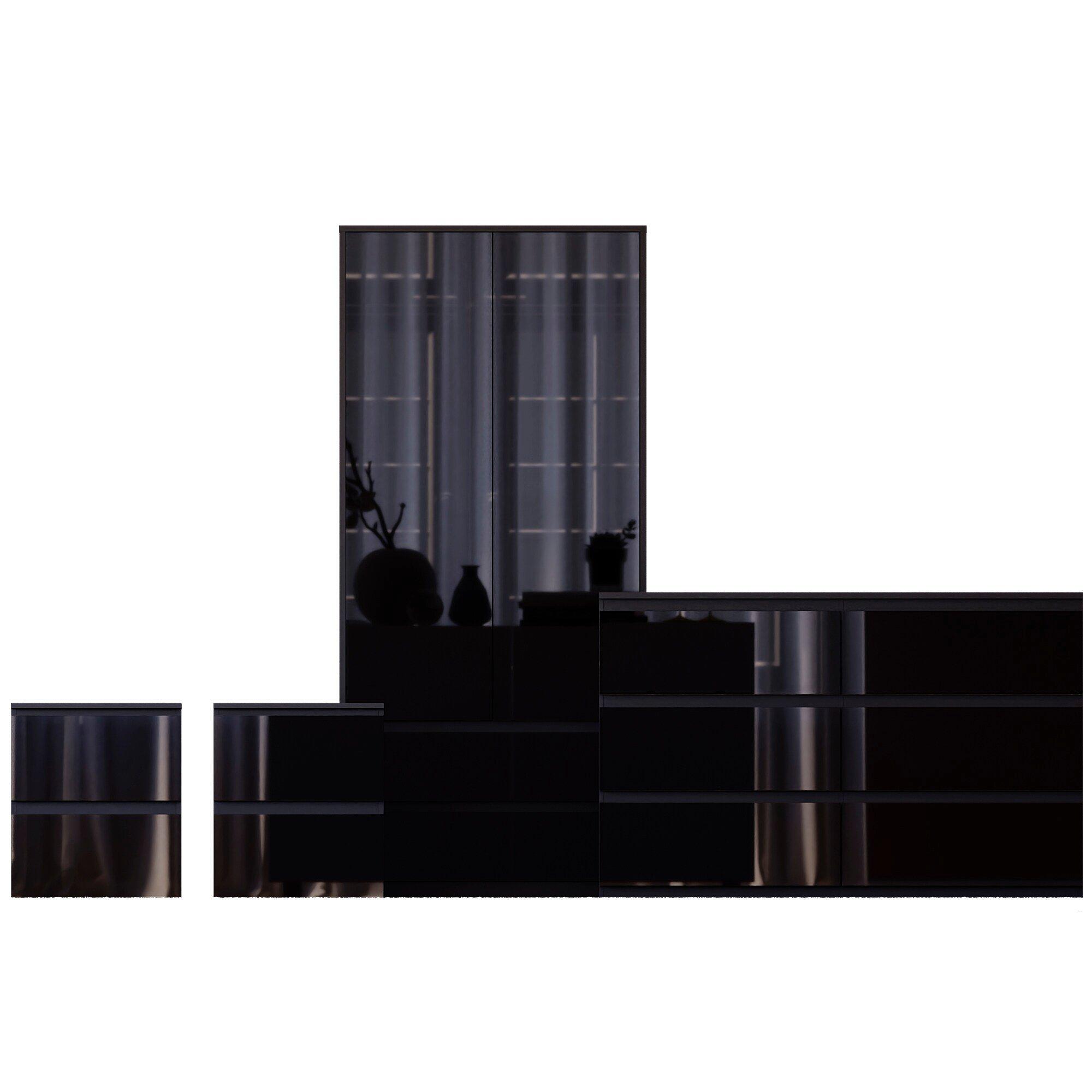 Black - Lassic - Vida Designs Glinton Gloss 4 Piece Bedroom Set 4 - 10