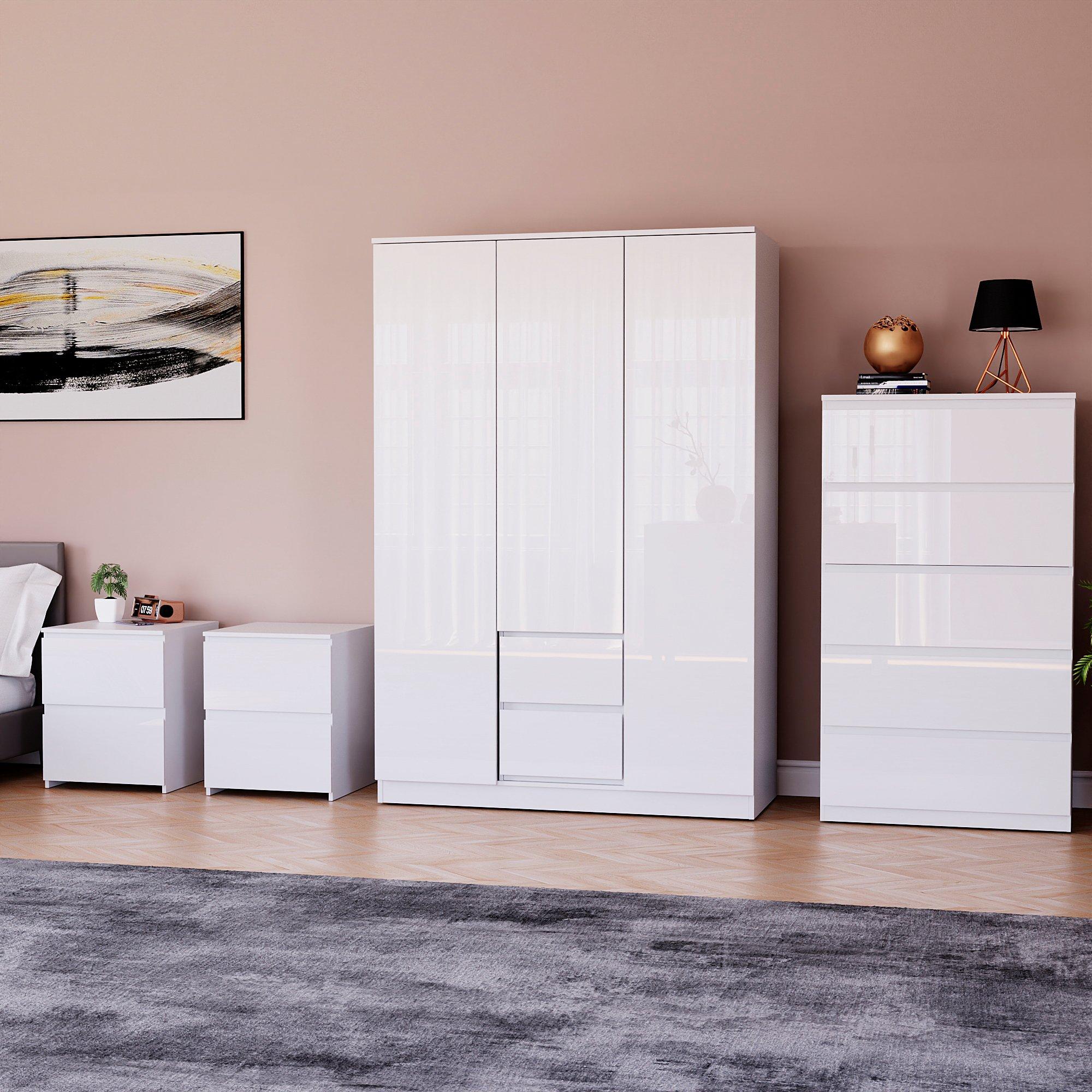 White - Lassic - Glinton Gloss 4 Piece Bedroom Set 8 - 1