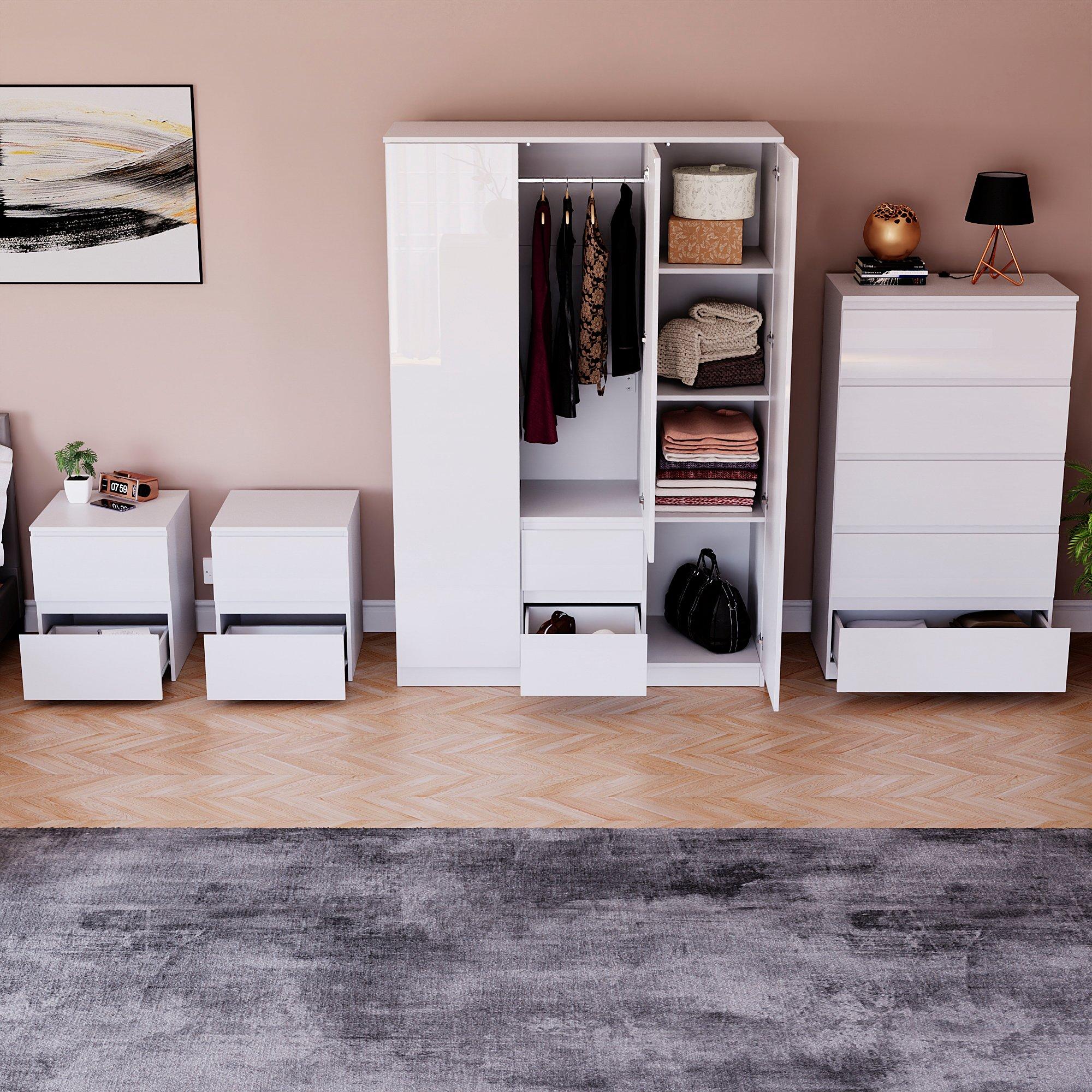 White - Lassic - Glinton Gloss 4 Piece Bedroom Set 8 - 2