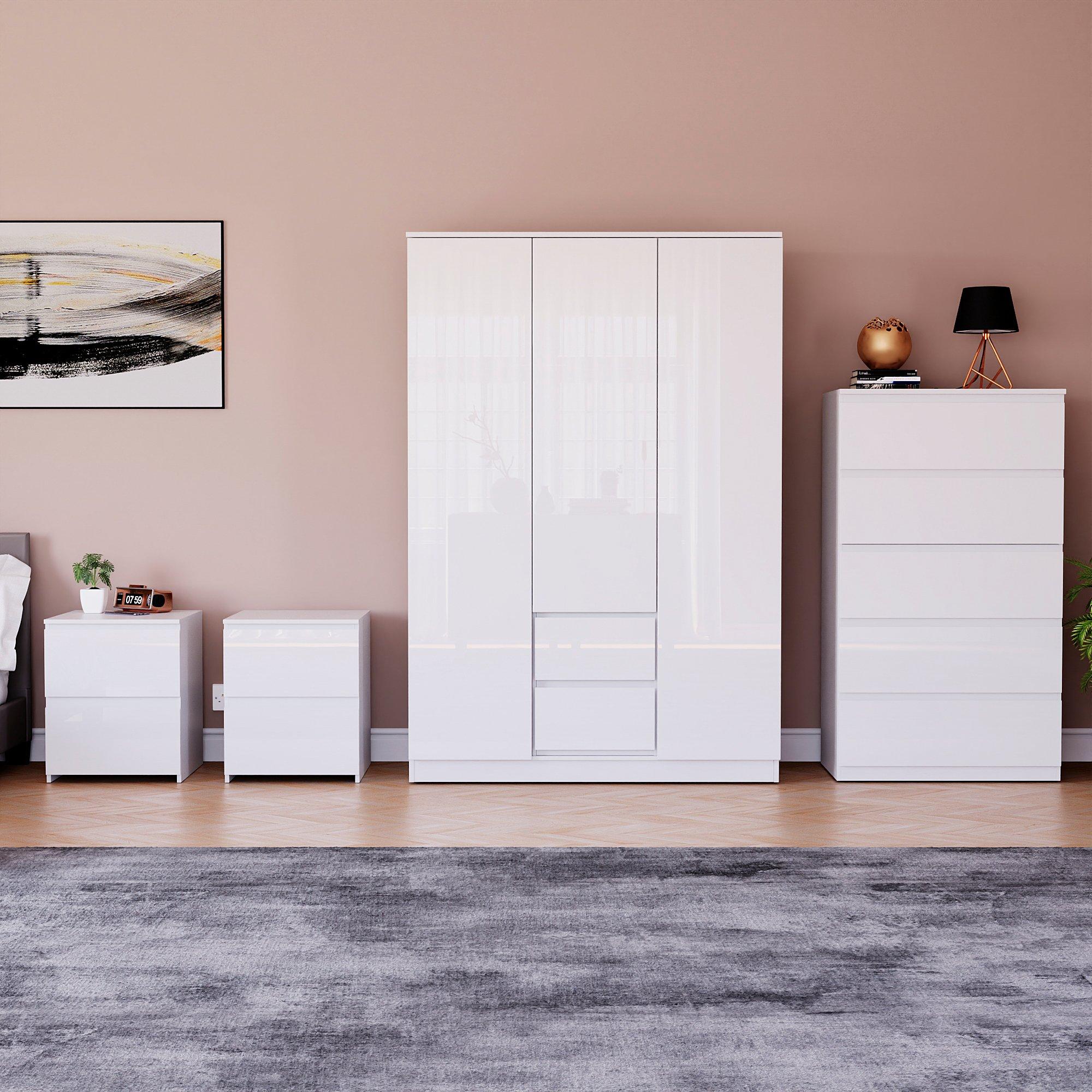 White - Lassic - Glinton Gloss 4 Piece Bedroom Set 8 - 3