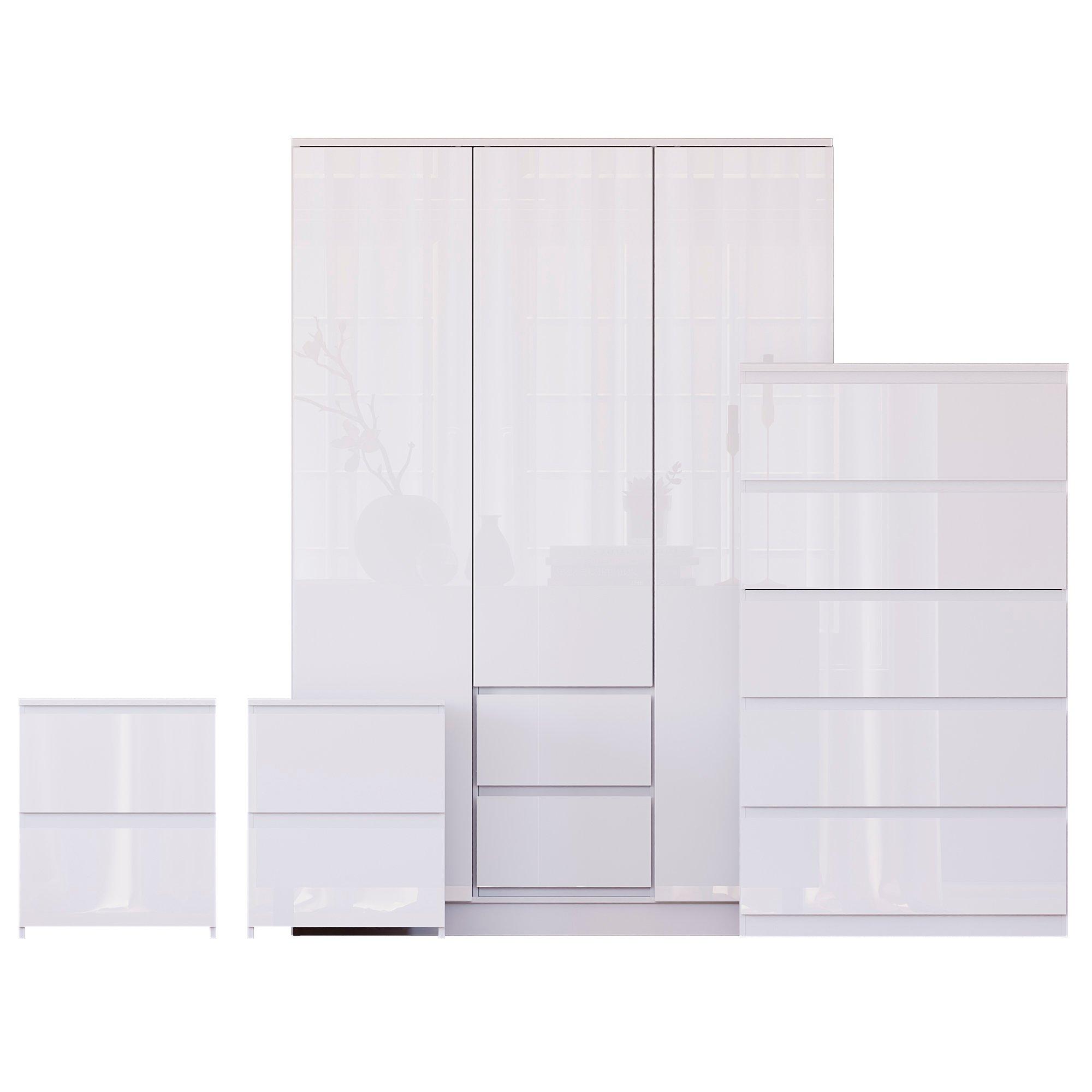 White - Lassic - Glinton Gloss 4 Piece Bedroom Set 8 - 10