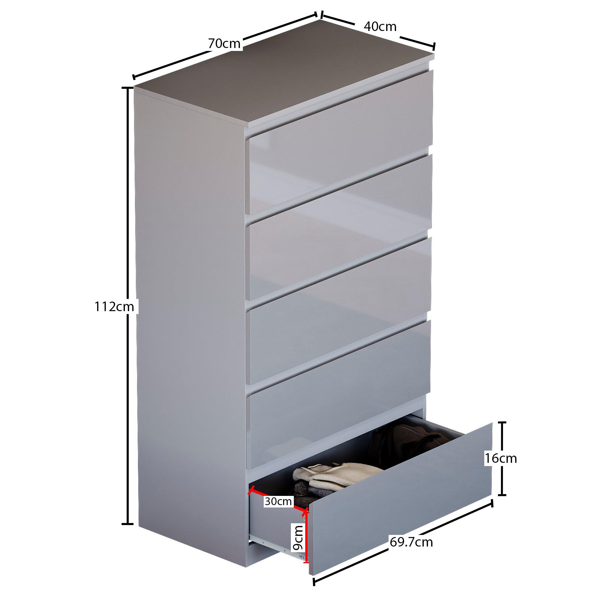 Grey - Lassic - Glinton Gloss 4 Piece Bedroom Set 8 - 7