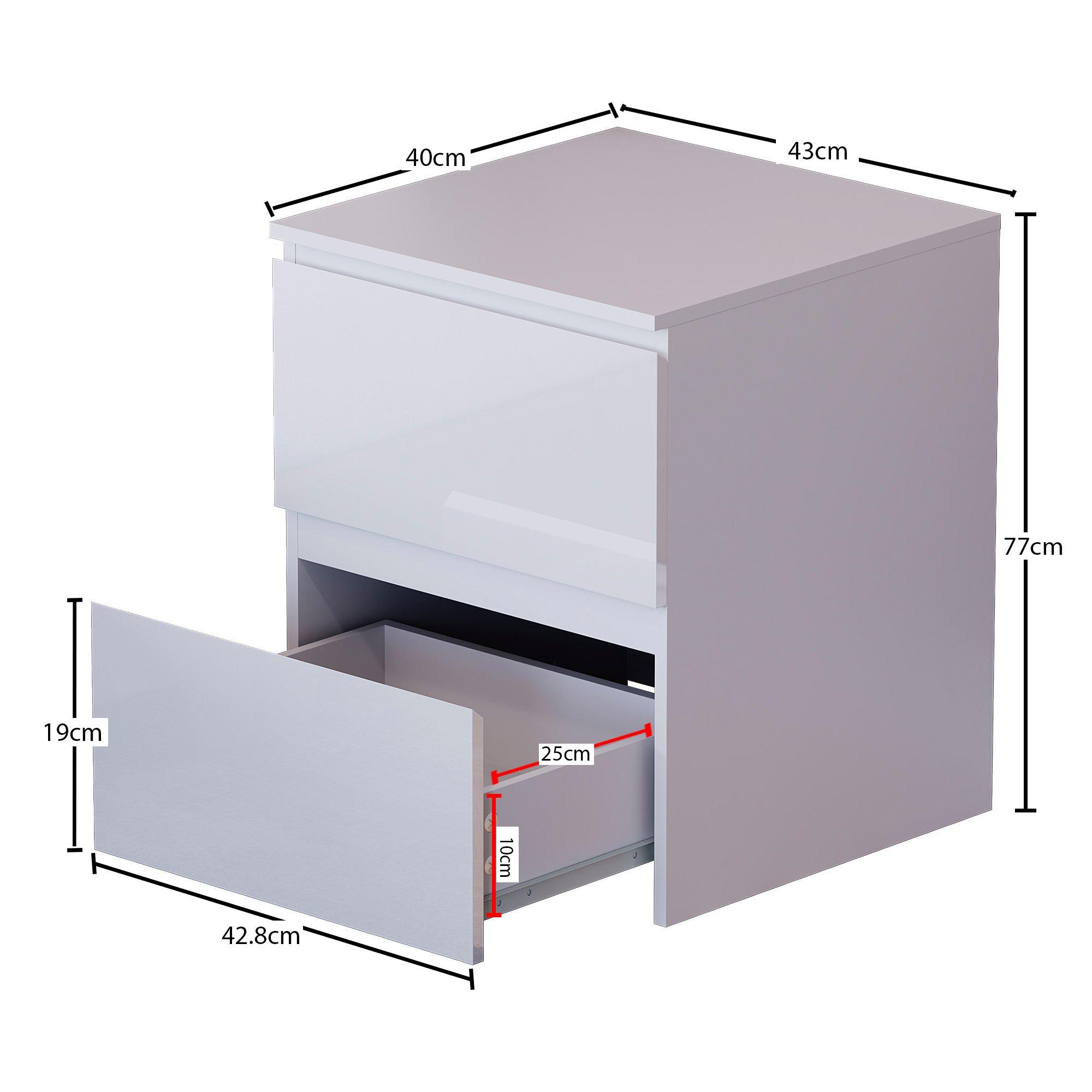 White - Lassic - Vida Designs Glinton Gloss 4 Piece Bedroom Set 10 - 5