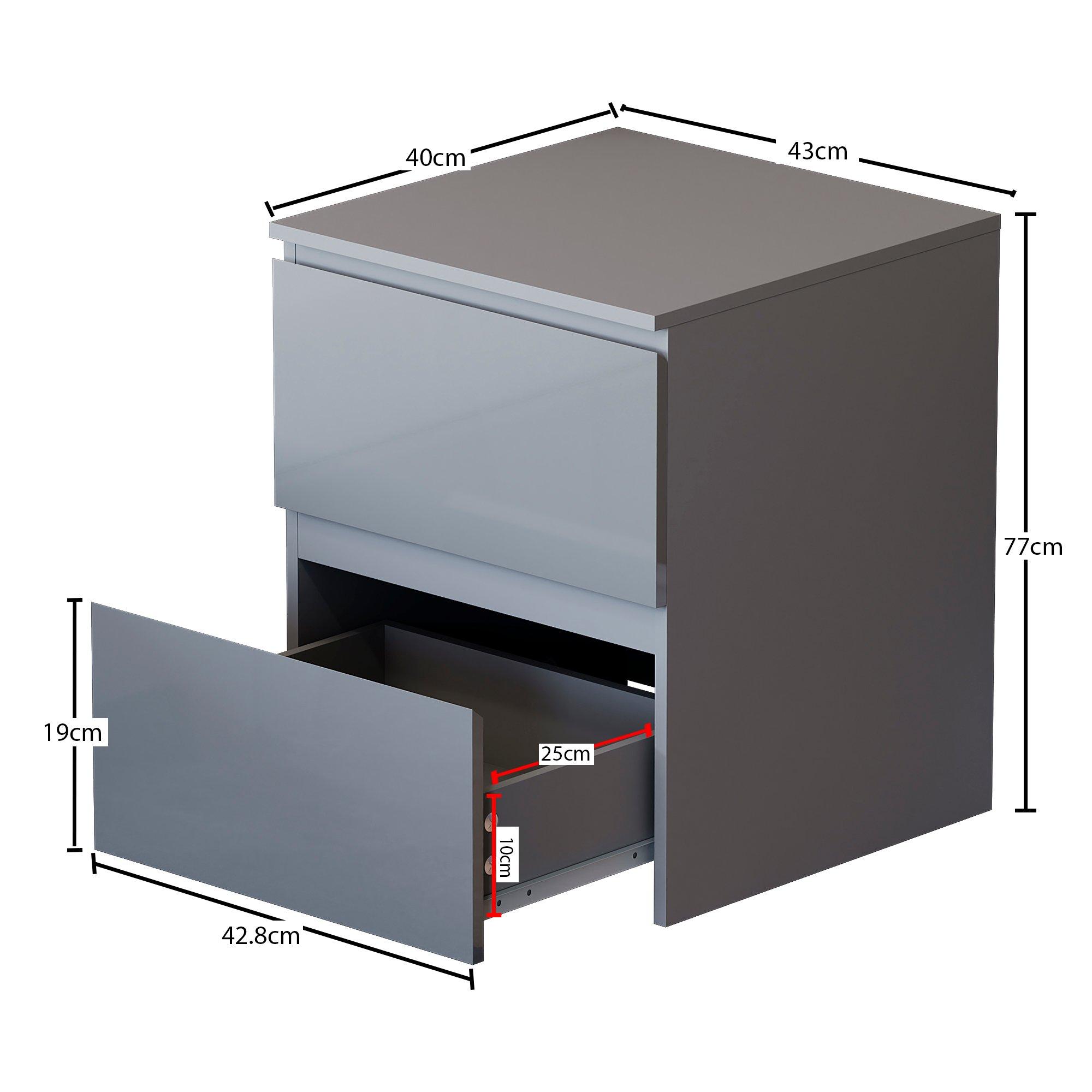 Grey - Lassic - Vida Designs Glinton Gloss 4 Piece Bedroom Set 10 - 5