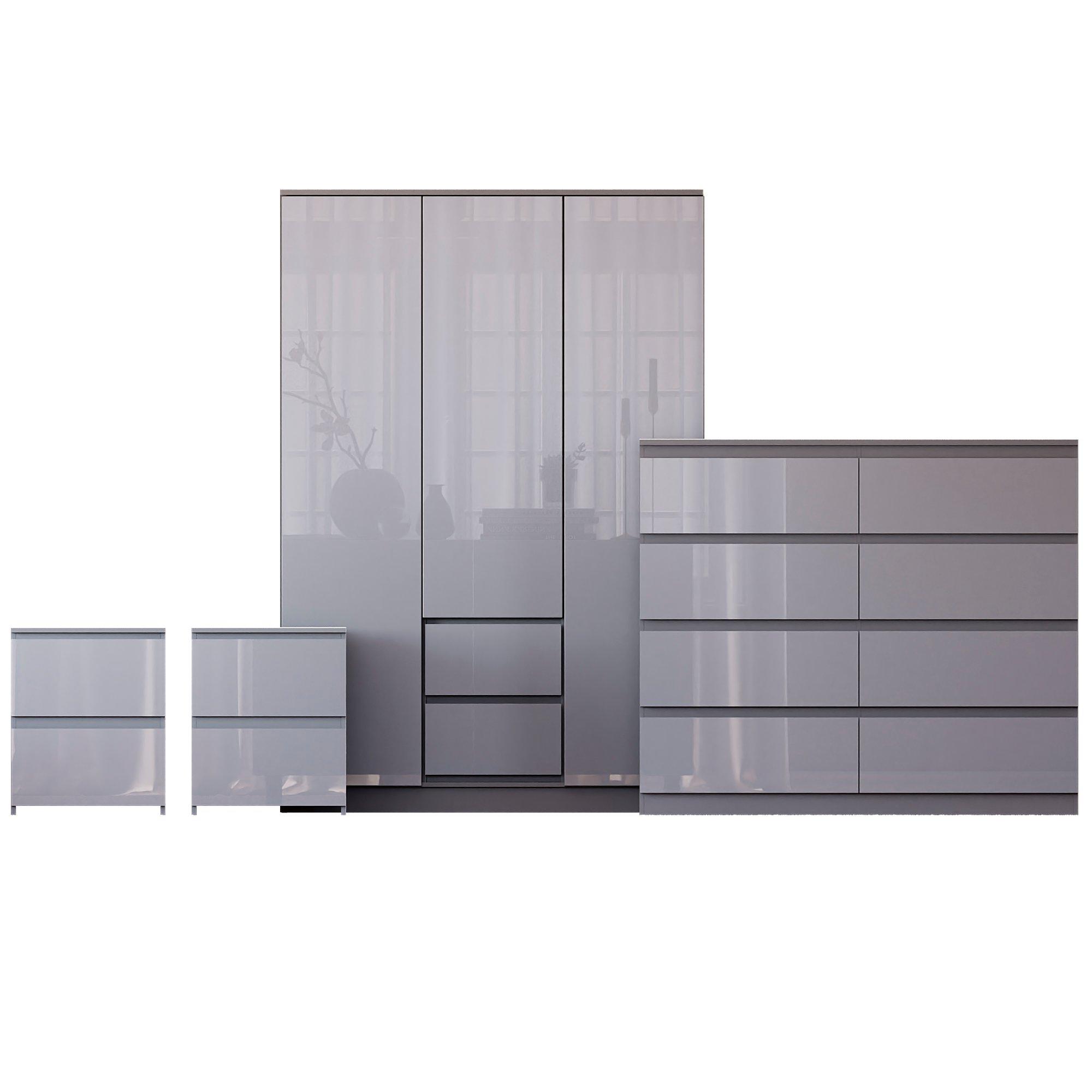 Grey - Lassic - Vida Designs Glinton Gloss 4 Piece Bedroom Set 10 - 10