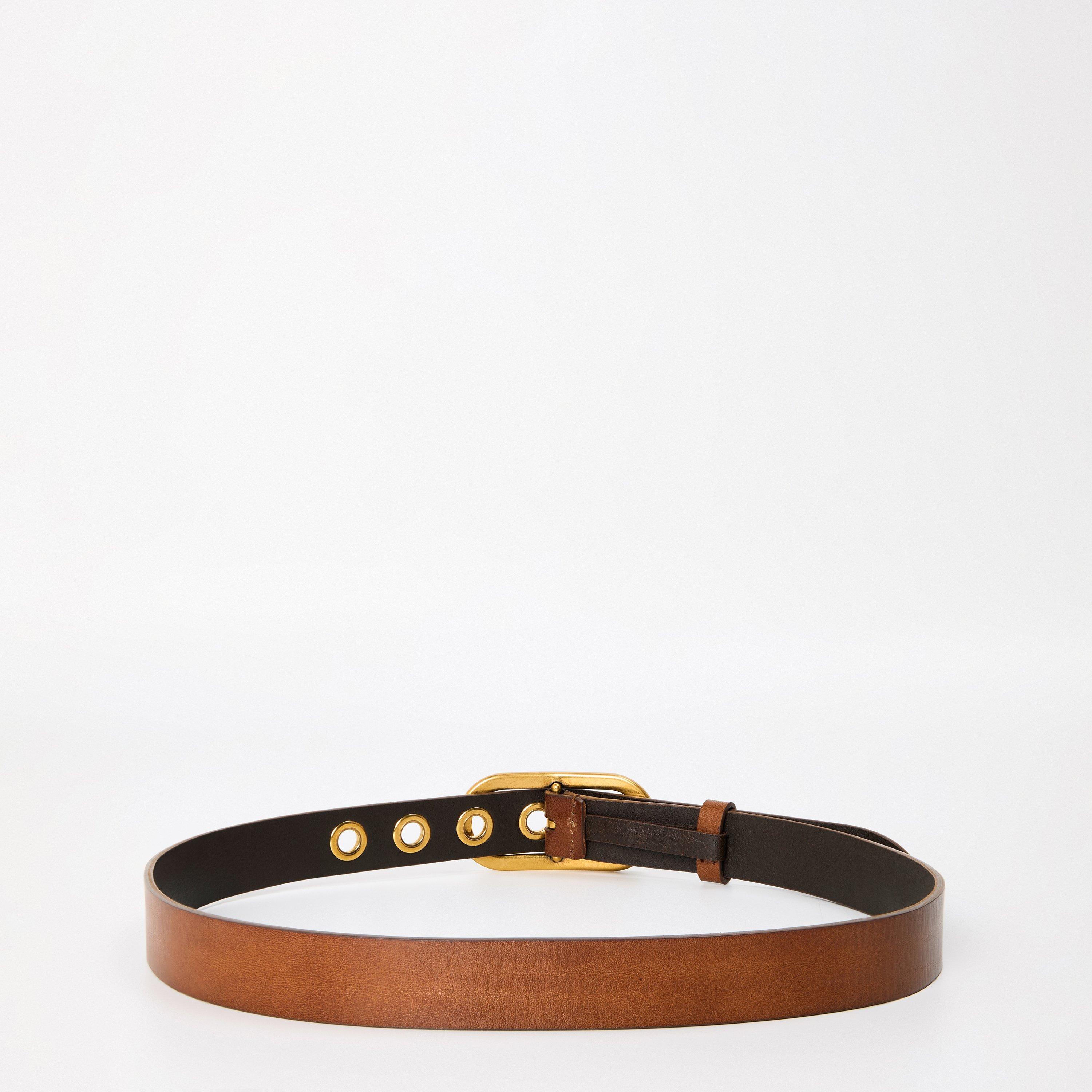Cognac - Miu Miu - Women's Vintage Ringlet Leather Belt - 2