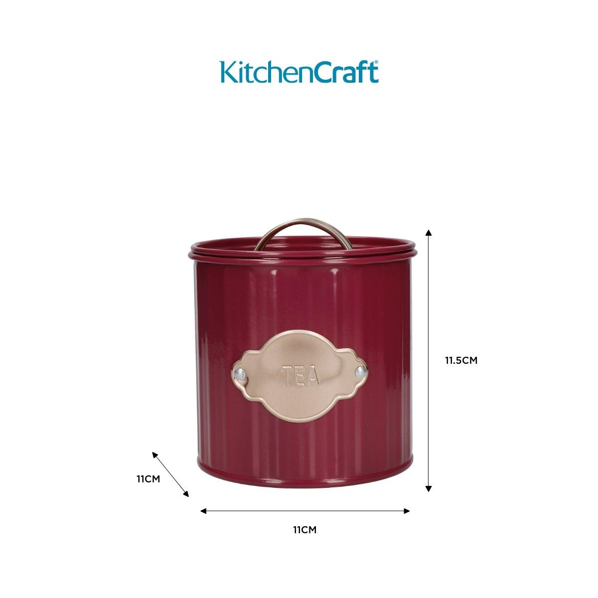 Burgundy - KitchenCraft - KitchenCraft 3-Piece Tea,Coffee and Sugar Canister - 2