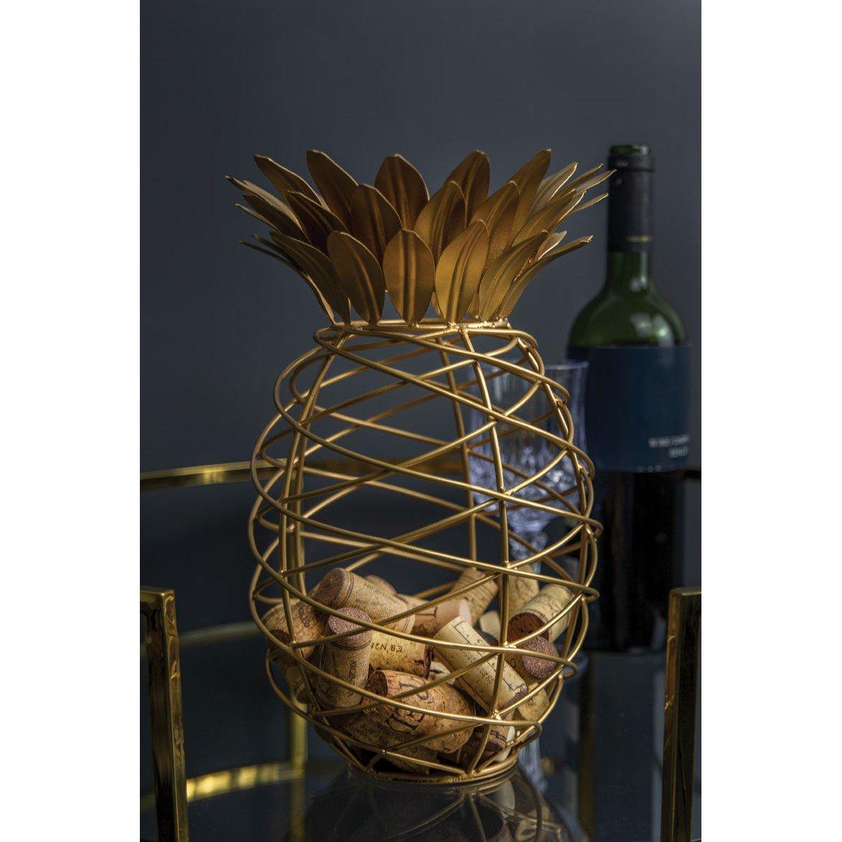 Gold - BarCraft - Pineapple Shaped Wine Cork Collector - 2
