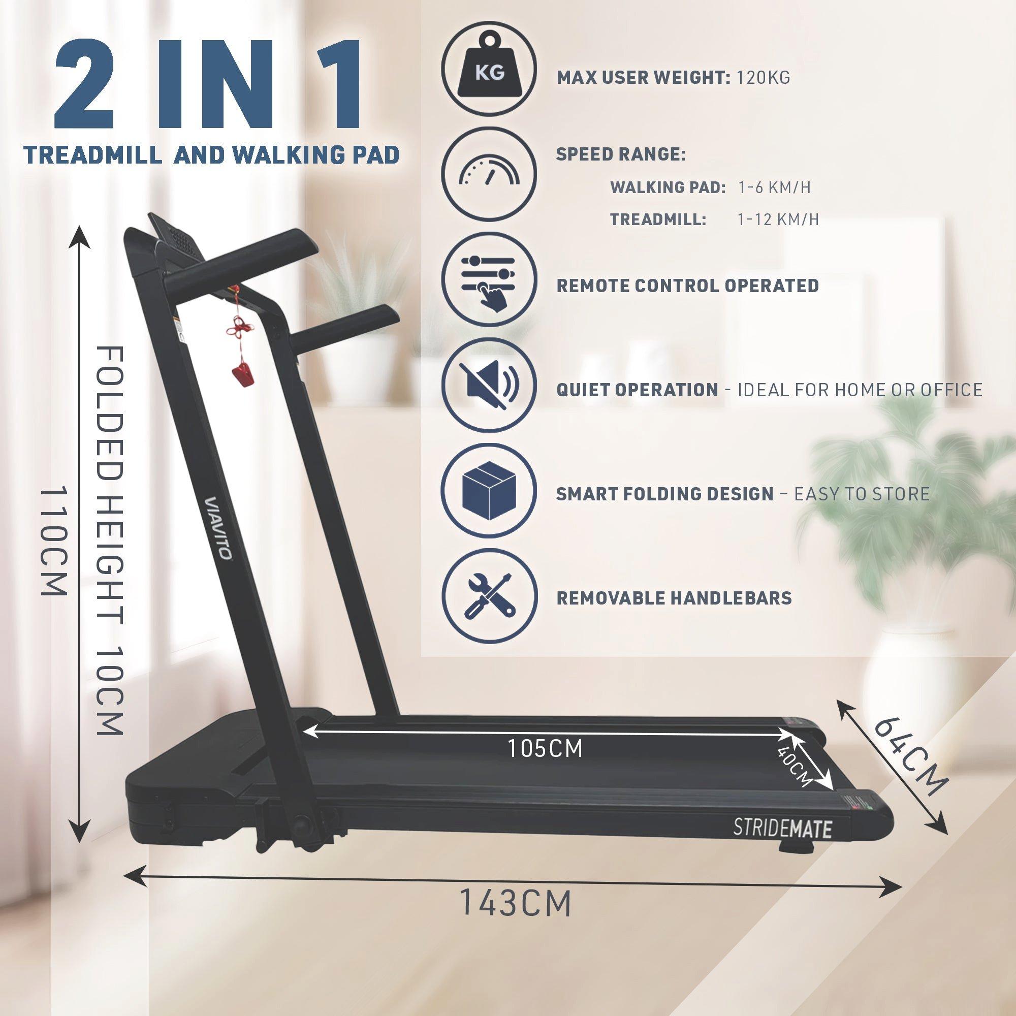 Black - Viavito - StrideMate Walking Pad - 4