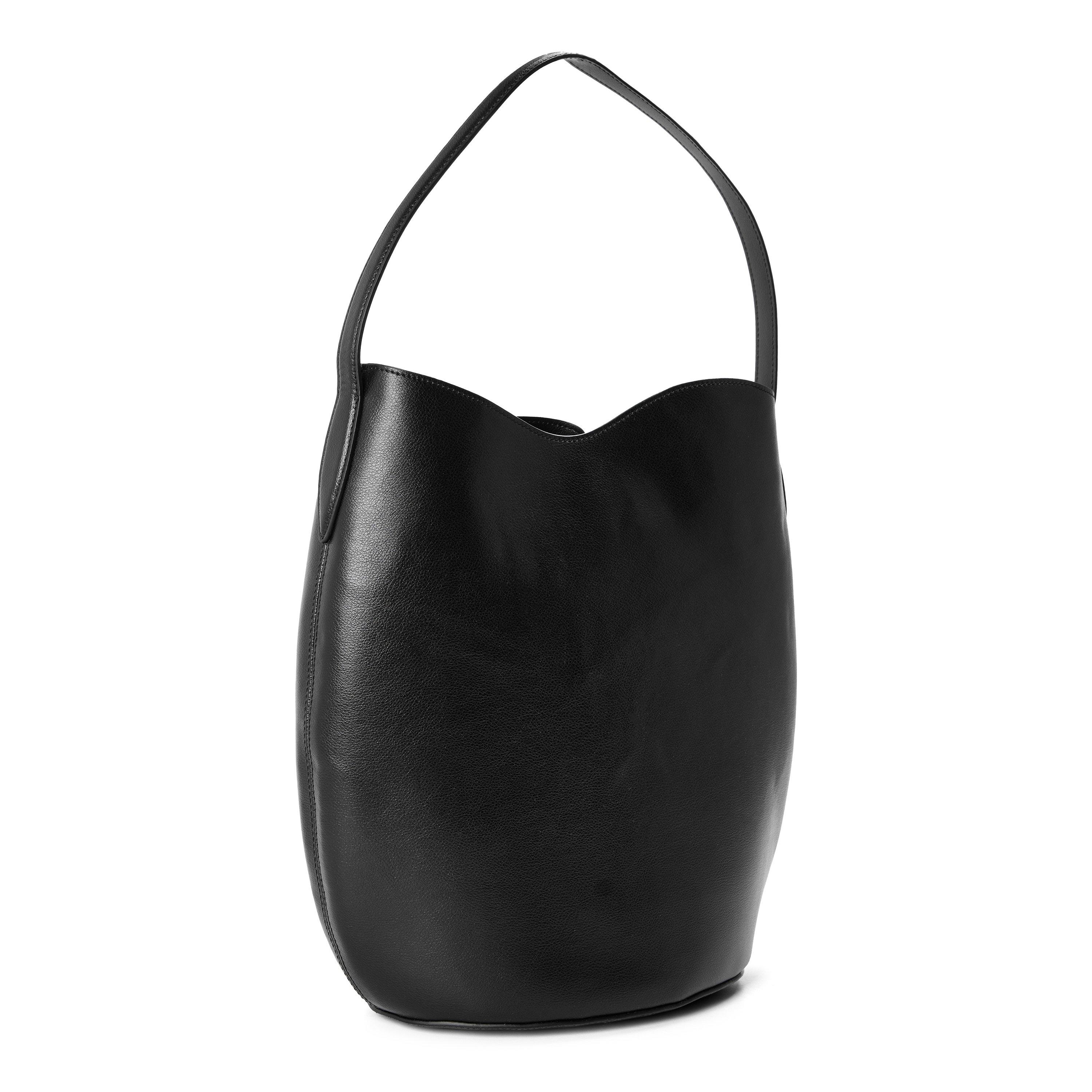 BLACK GOLD - Liffner - Women's Belted Grain Leather Bucket Bag - 2