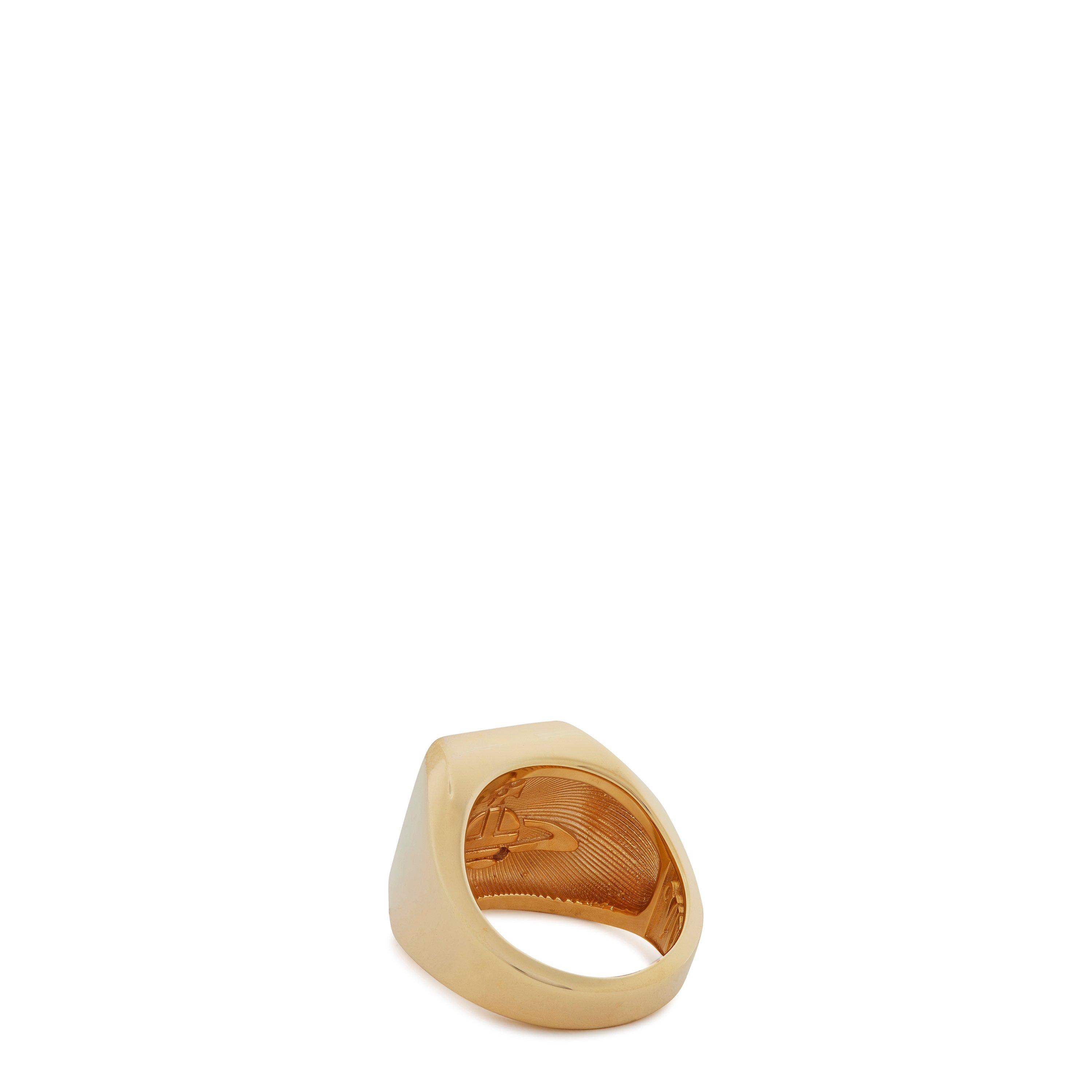 Gold/White R102 - Vivienne Westwood - Men's Carlo Ring - 3