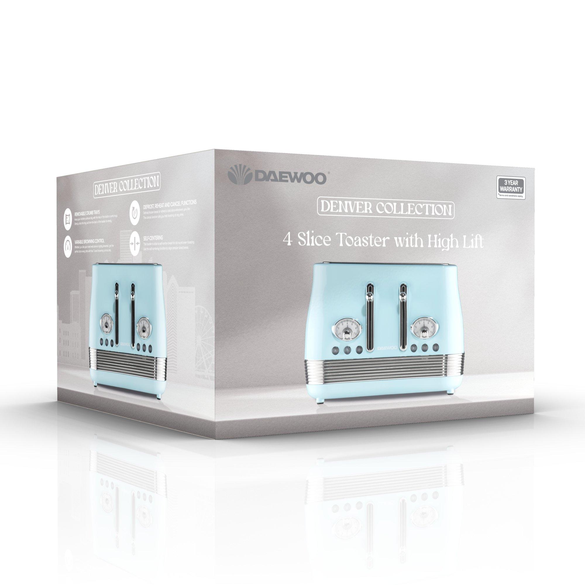 Sky Blue - Daewoo Electricals - DENVER 4 SLICE TOASTER SKY BLUE - 2
