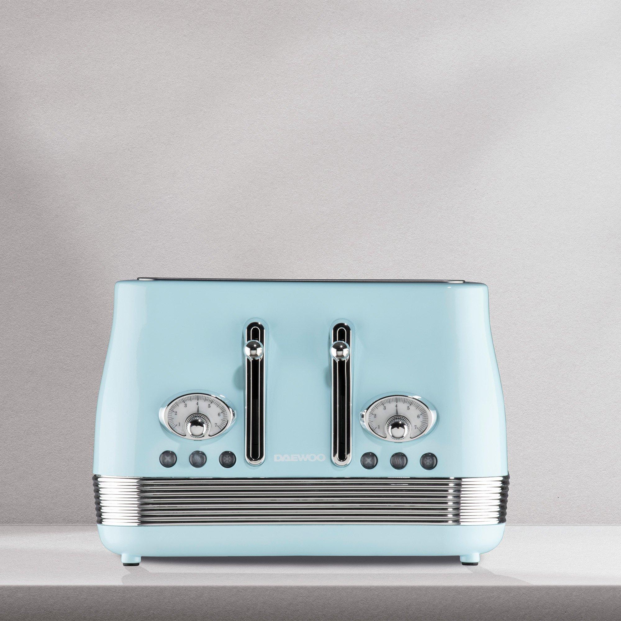 Sky Blue - Daewoo Electricals - DENVER 4 SLICE TOASTER SKY BLUE - 3