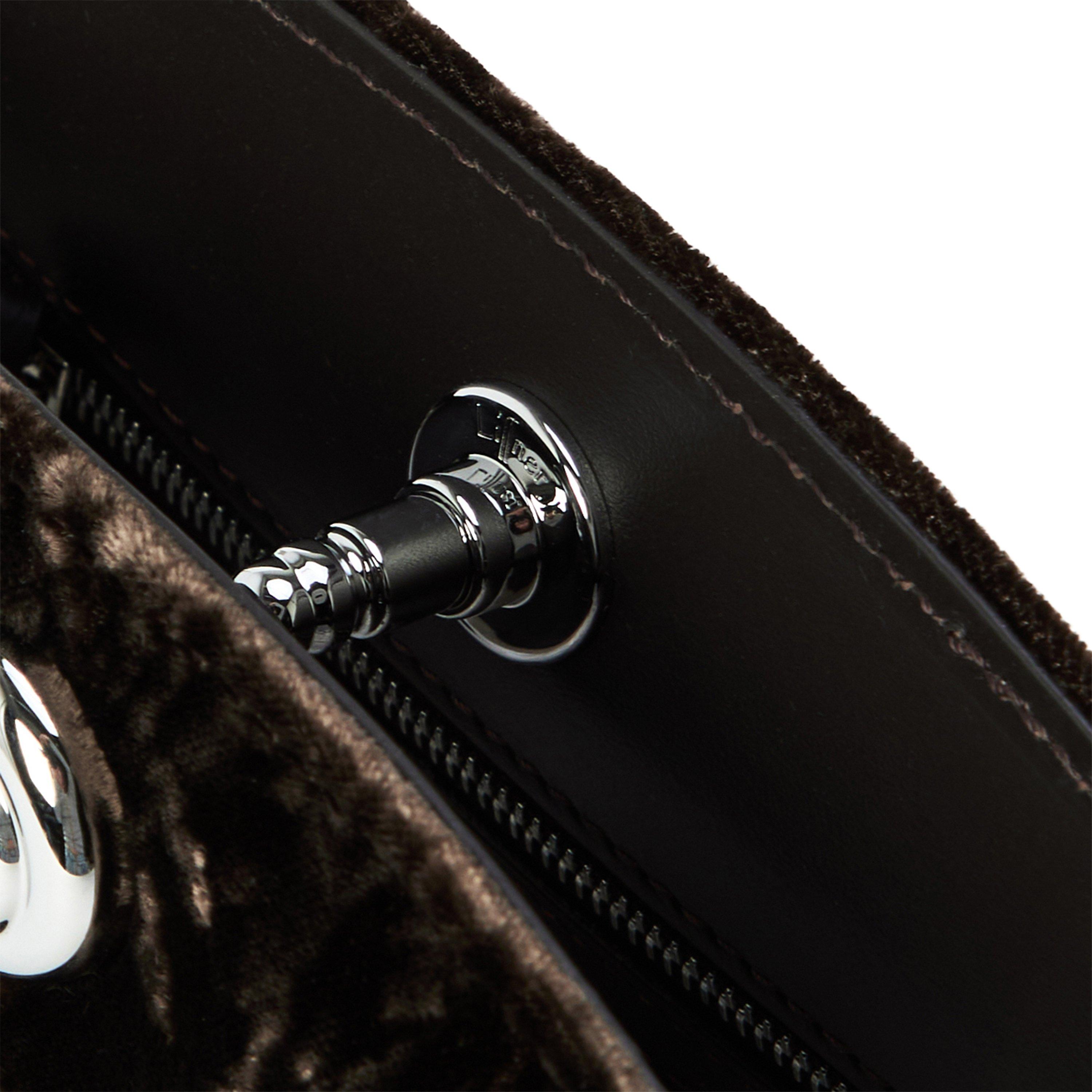BROWN - Liffner - PUSHLOCK VELVET CLUTCH - 4
