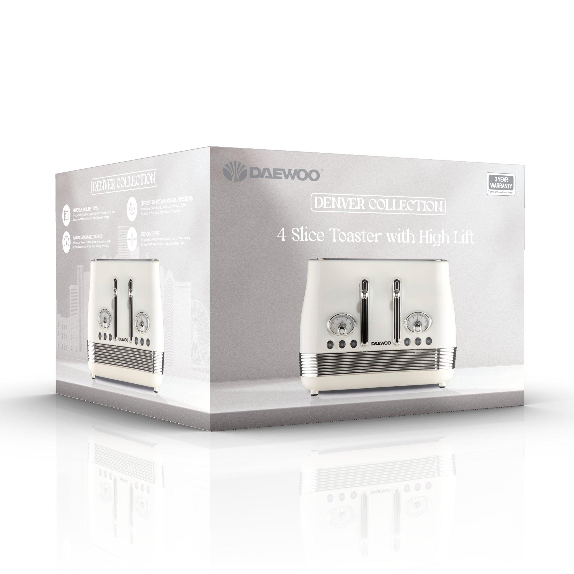 Buttermilk - Daewoo Electricals - DENVER 4 SLICE TOASTER BUTTERMILK - 2