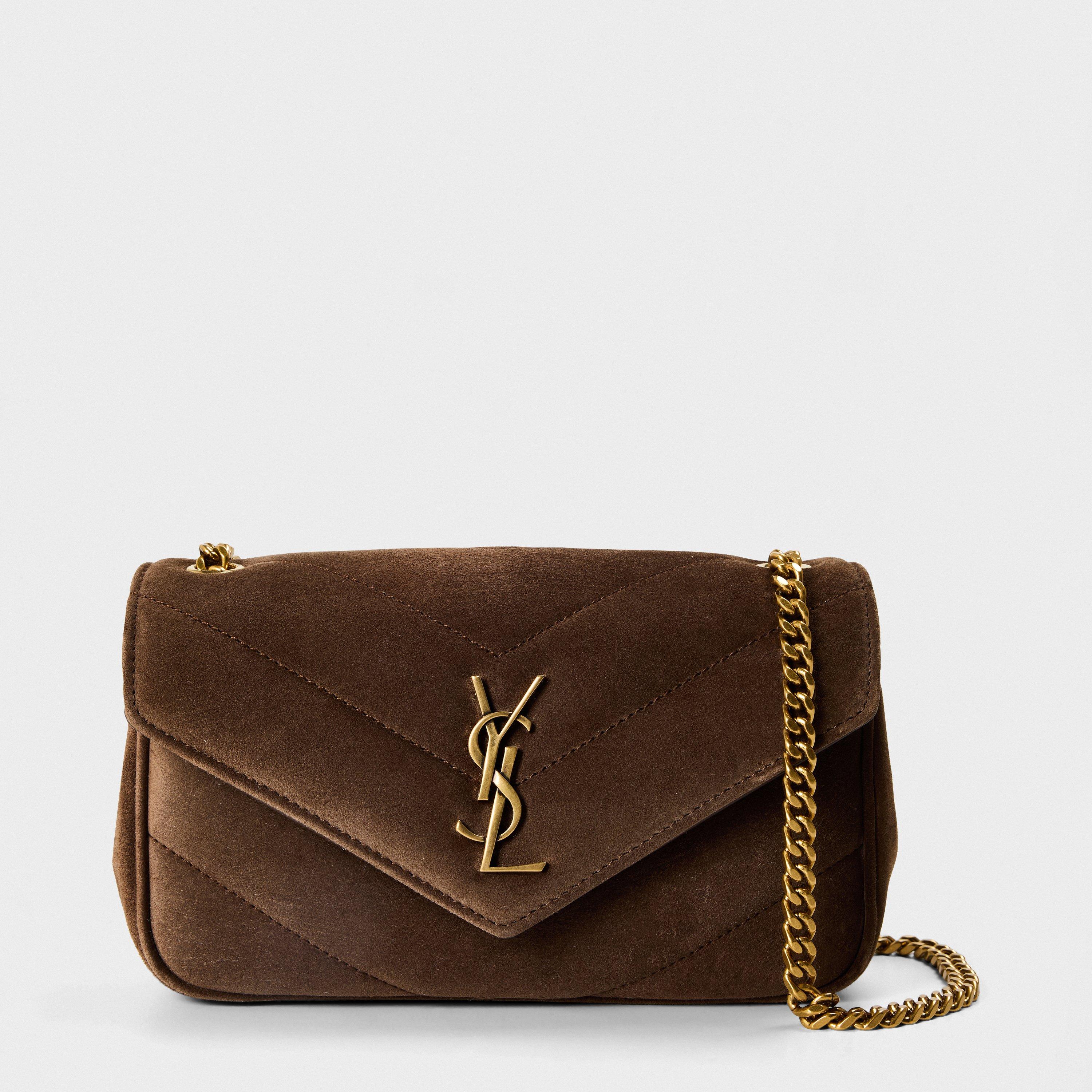 Bark Brown - Saint Laurent - Saint Suede Mni Lou Ld54 - 1